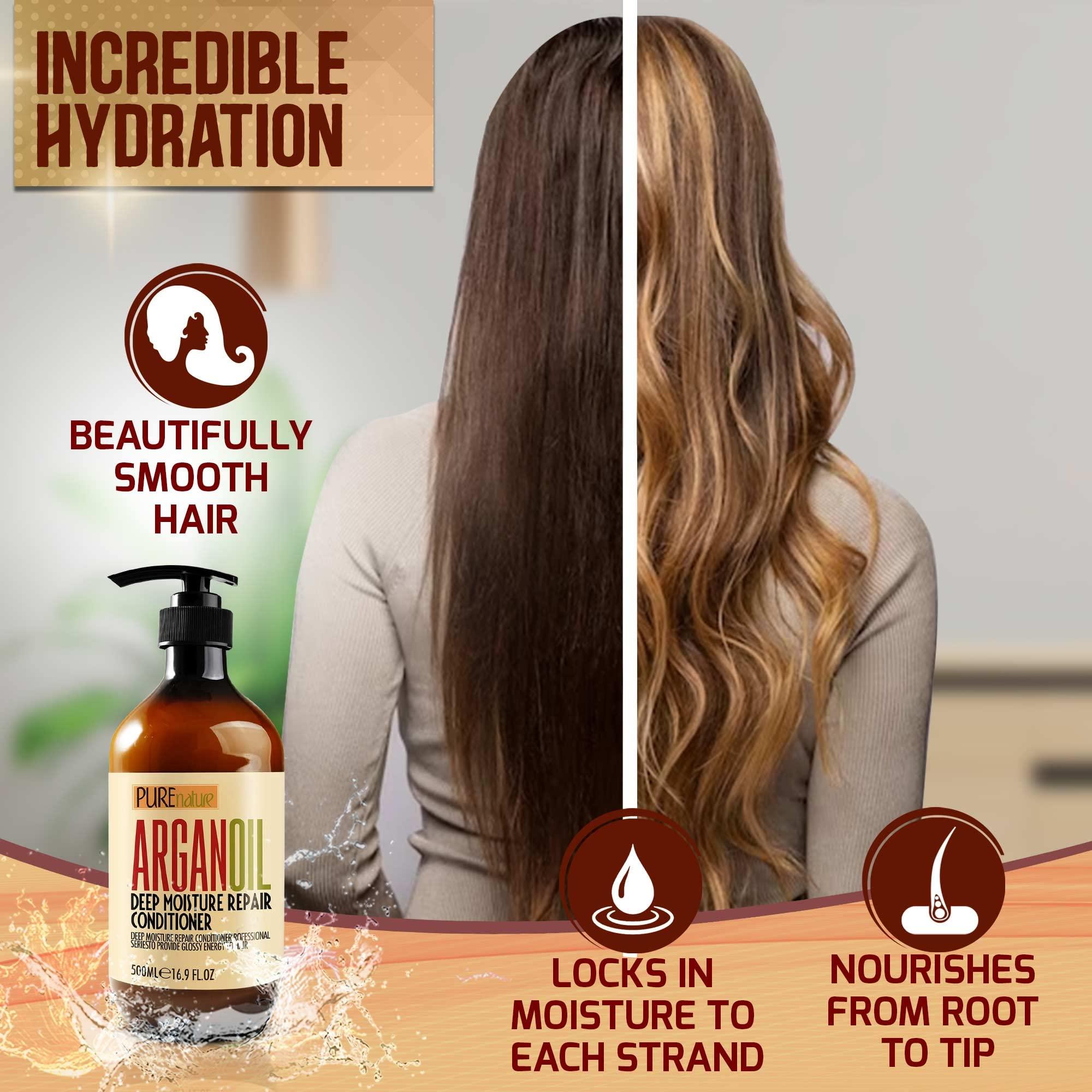 Moroccan Argan Oil Conditioner - Sulfate Free Products for Women and Men - Deep Moisturizing for Dry, Curly, Colored, Damaged Hair - Hydrating Repair, Salon Grade Formula for All Hair Types - Image 4