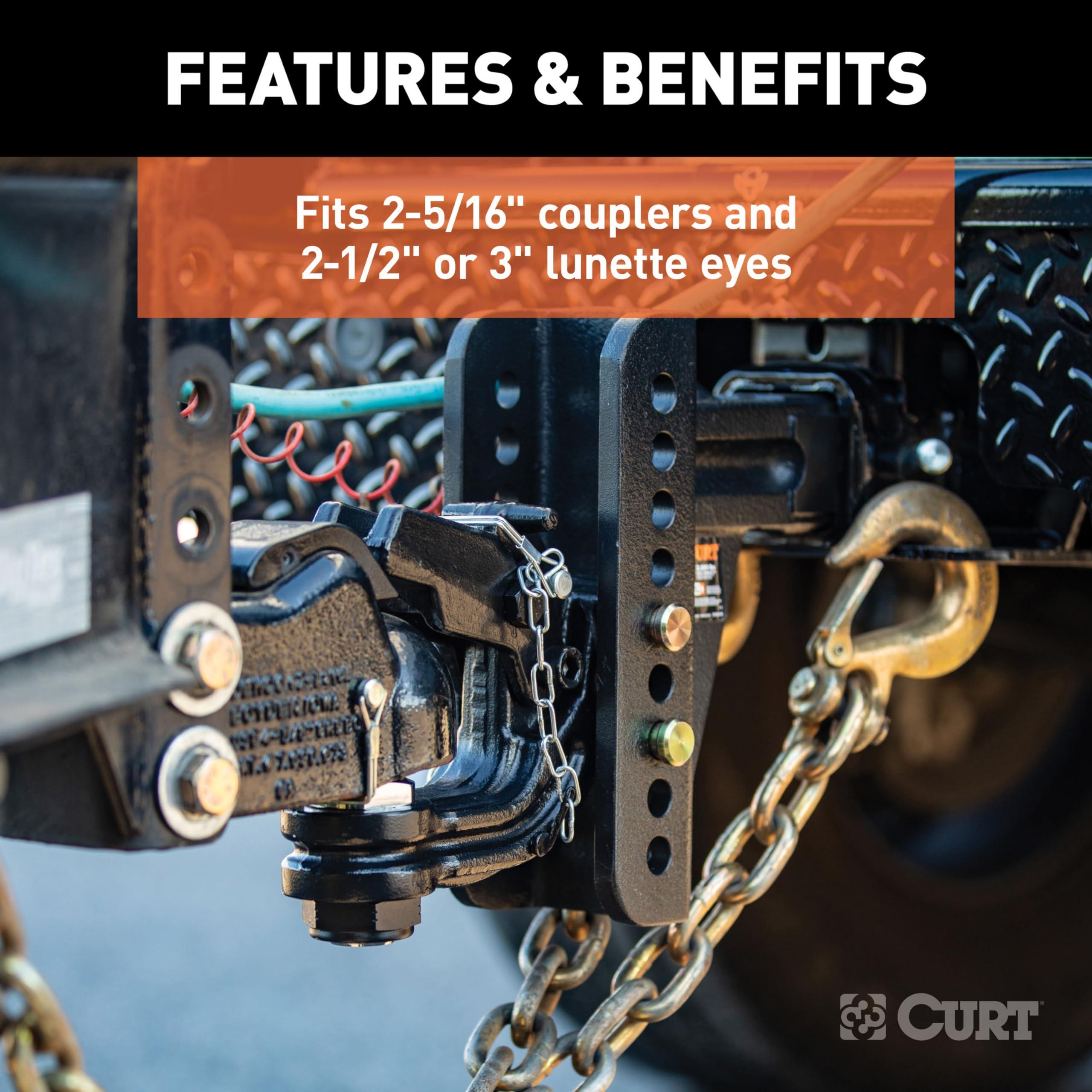 CURT 45922 Channel Mount Pintle Attachment with 2-5/16-Inch Ball, 20,000 lbs, Shank Required - Image 5