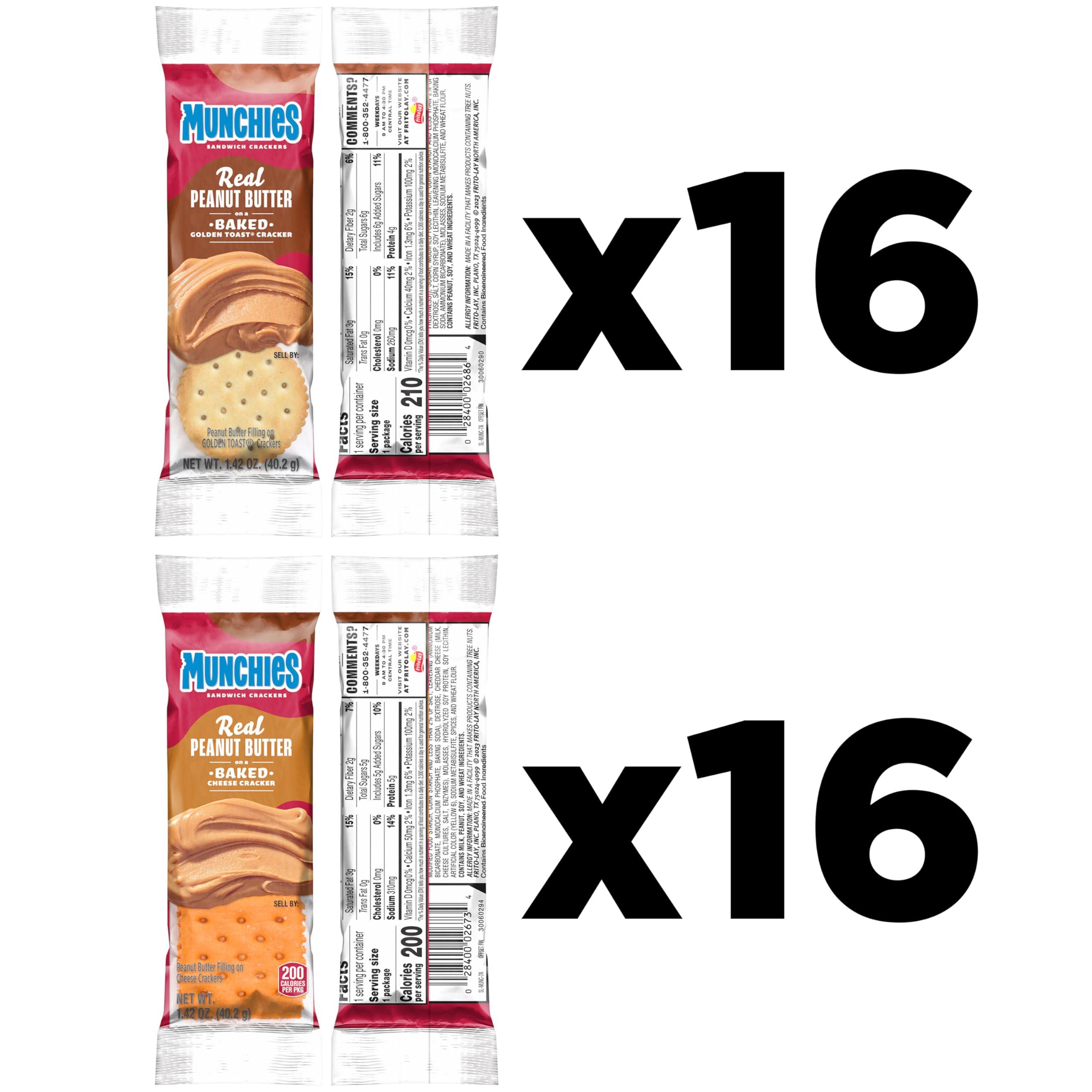 Munchies Sandwich Crackers, Assorted Peanut Butter Variety Pack (Pack of 4, 32 count) - Image 2