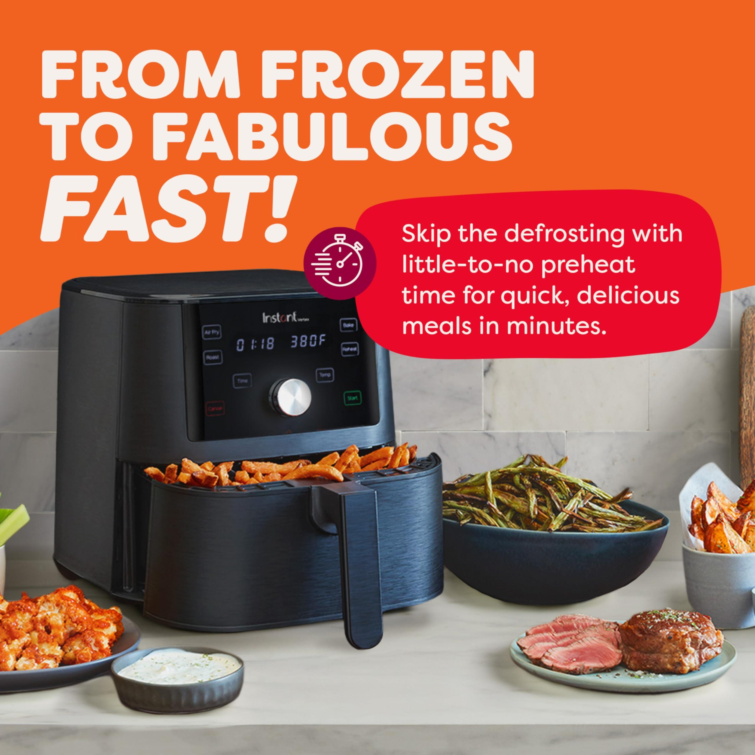 Instant Pot Vortex 6QT XL Air Fryer, 4-in-1 Functions that Crisps, Roasts, Reheats, Bakes for Quick Easy Meals, 100+ In-App Recipes, is Dishwasher-Safe, from the Makers of Instant Pot, Black - Image 4