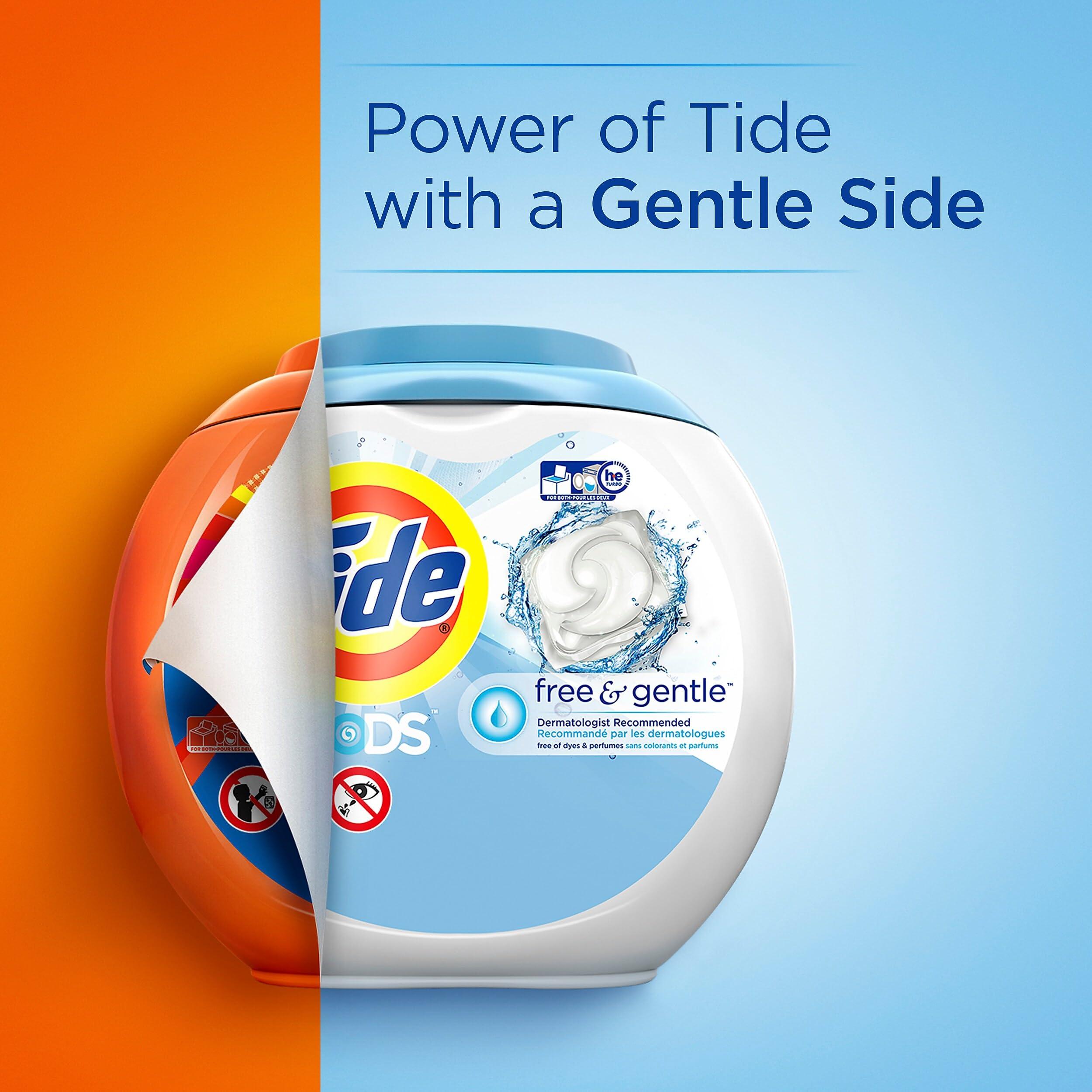 Tide PODS Free and Gentle, Laundry Detergent Soap PODS, HE, 96 Count - Unscented and Hypoallergenic for Sensitive Skin, Free and Clear of Dyes and Perfumes - Image 5