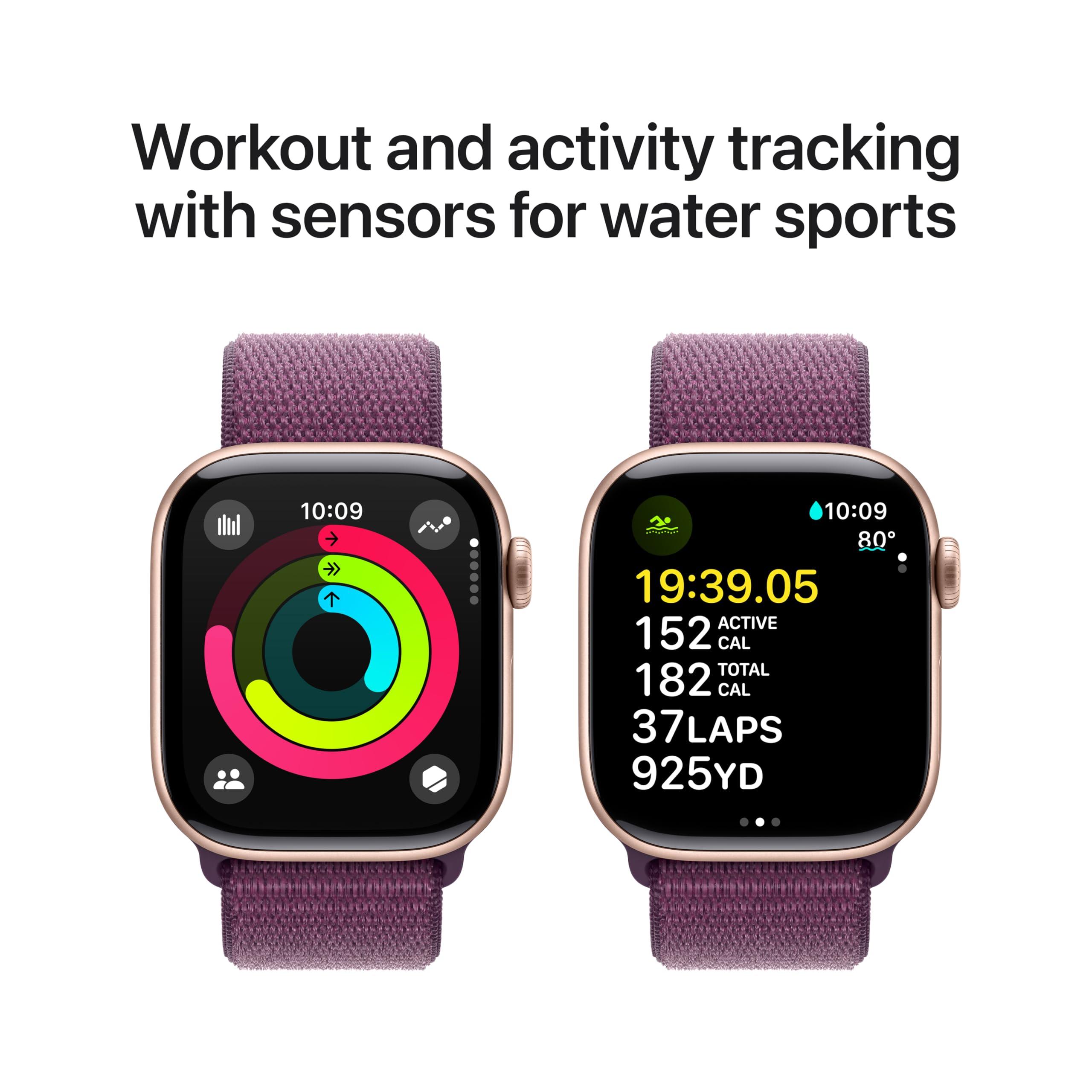 Apple Watch Series 10 [GPS 42mm case] Smartwatch with Rose Gold Aluminium Case with Plum Sport Loop. Fitness Tracker, ECG App, Always-On Retina Display, Carbon Neutral - Image 5