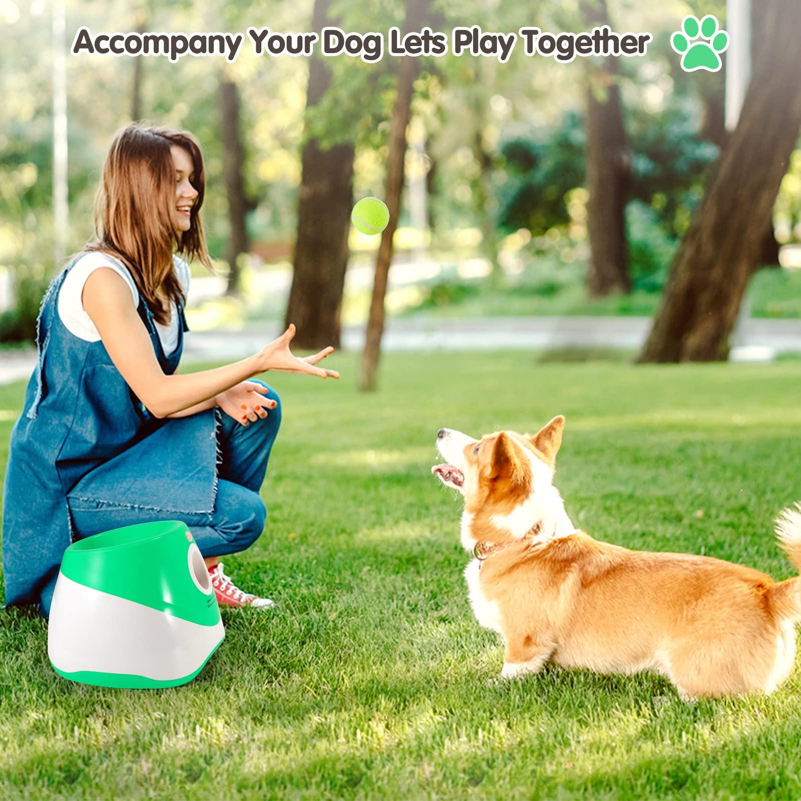 MEKAPLE Dog Ball Thrower Launcher, Automatic Launcher with 6 Mini Tennis Balls, Interactive Dog Toys Indoor Outdoor Ball Thrower Machine for Small Dogs with 3 Distance Settings - Image 2