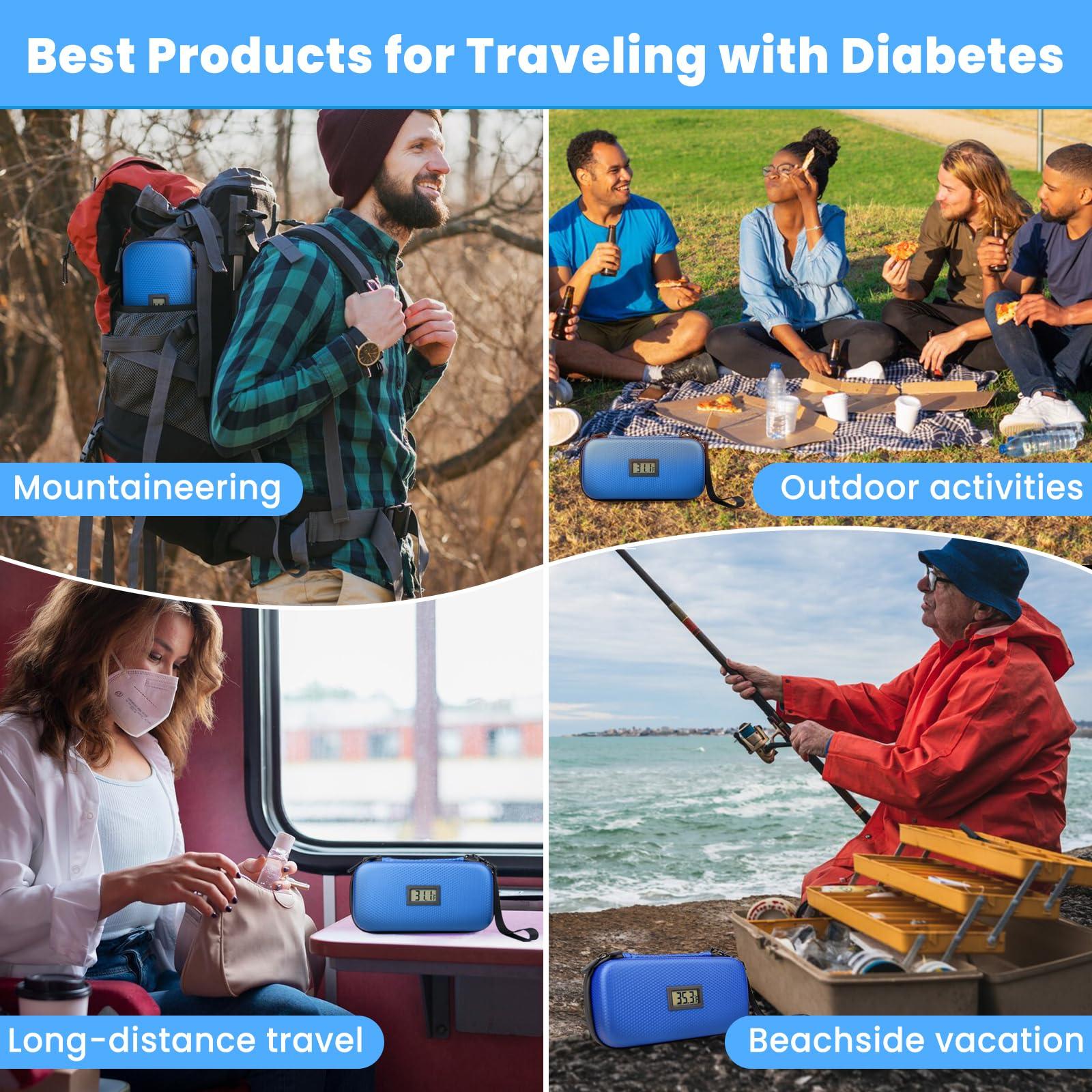 24h Insulin Cooler Travel Case - TSA Approved Medication Diabetic Cooler for Travel with Thermometer Temperature Display Refrigerated Medicine Organizer Bag with 2 Ice Pack - Image 7