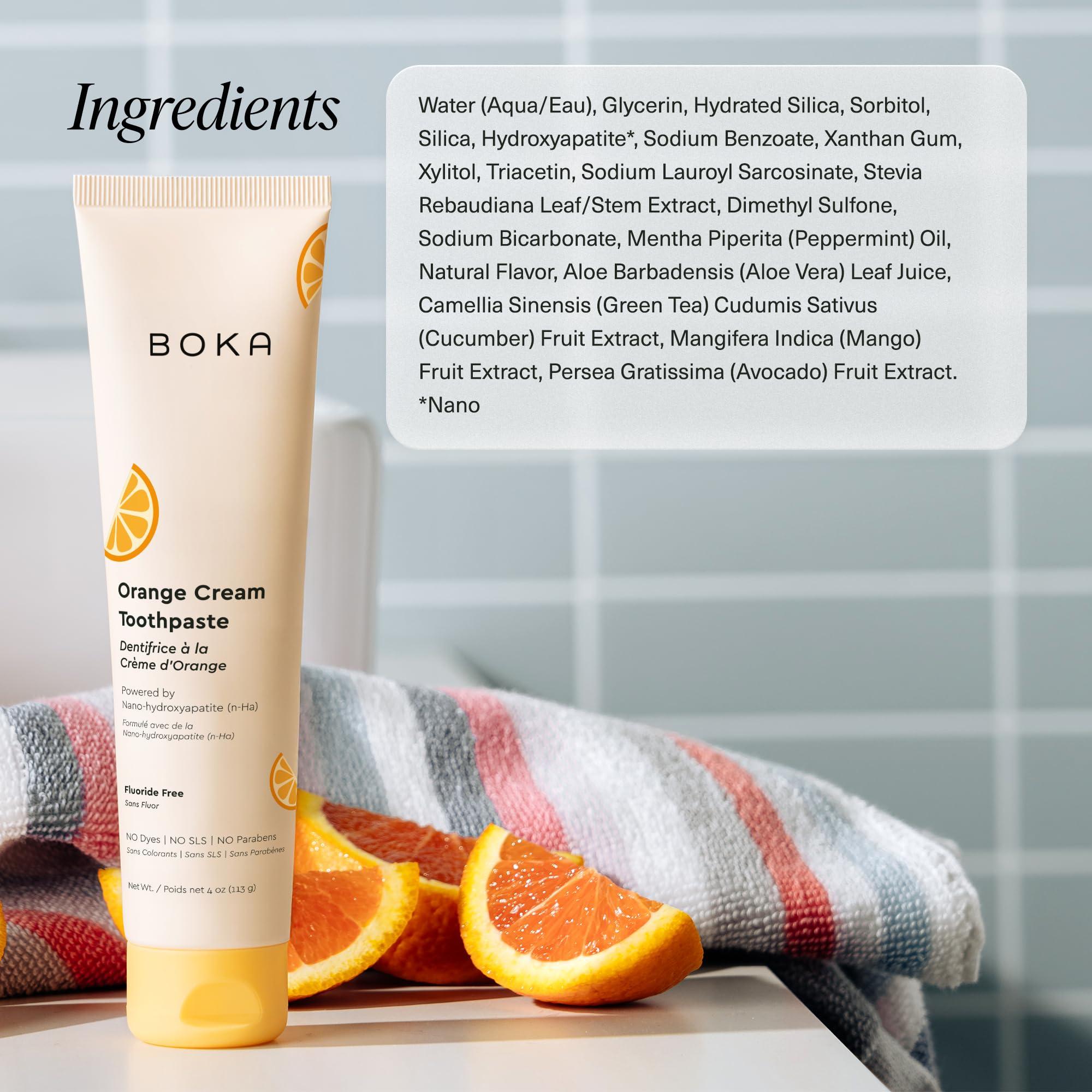 Boka Fluoride Free Toothpaste Nano Hydroxyapatite Toothpaste - Orange Cream Flavor, 4 oz 1Pk US Manufactured - Image 6