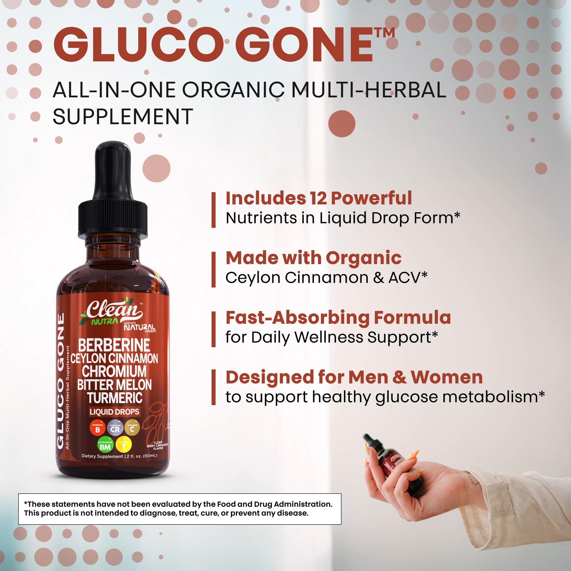 Clean Nutra Berberine with Ceylon Cinnamon Supplement Liquid Drops + Bitter Melon Extract, Glucomannan, Gymnema, Chromium, Turmeric, Organic Panax Ginseng, Moringa GLP-1 Support - Image 6