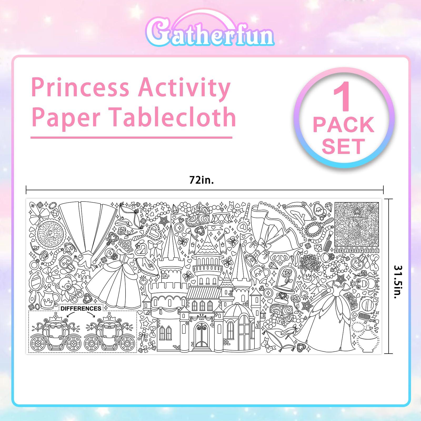 Gatherfun Princess Party Giant Coloring Poster - 31.5x 72 Inches - Versatile Classroom Wall Décor & Princess Birthday Activity - Princess Poster or Table Cover for School Parties and Special Events - Image 2