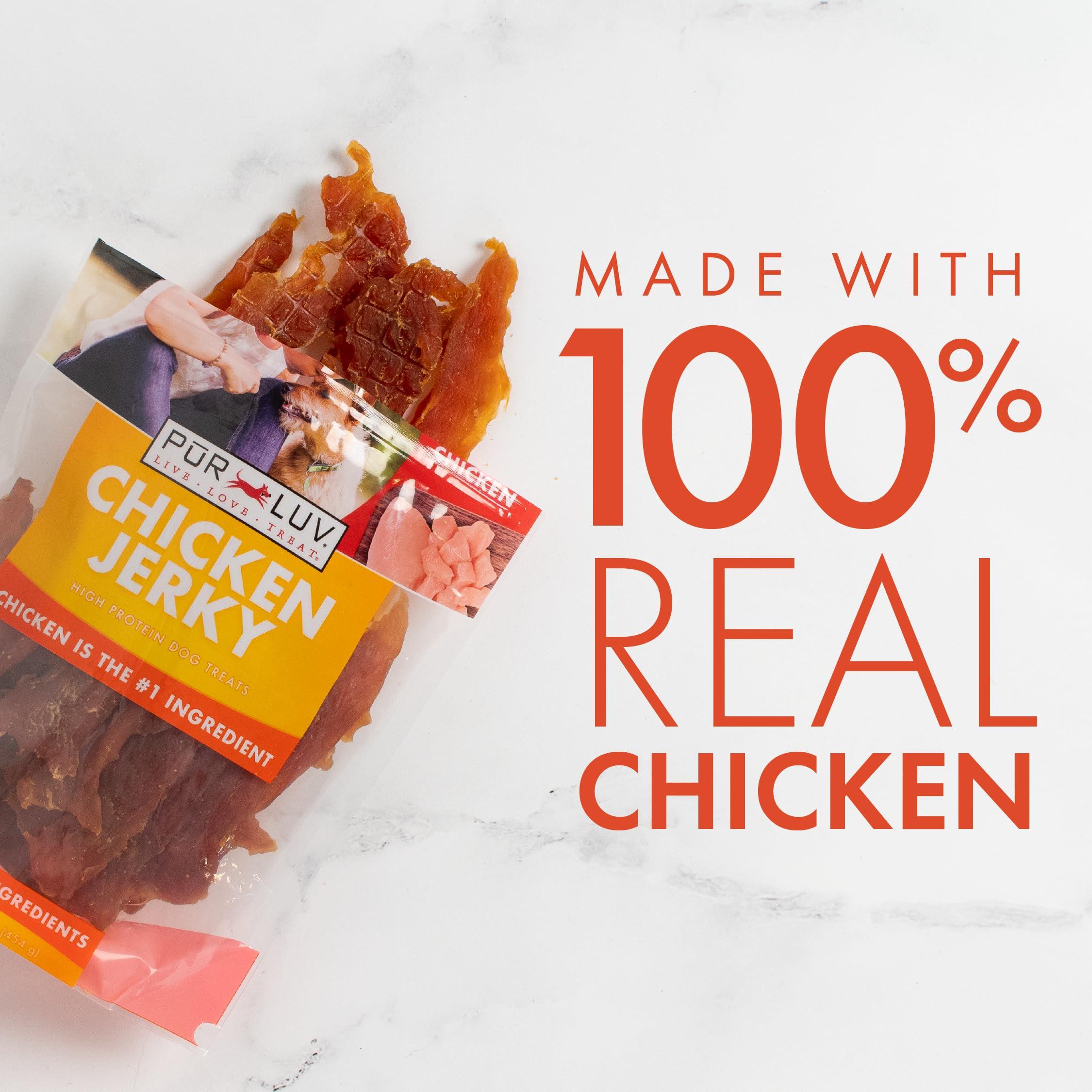 Pur Luv Chicken Jerky Dog Treats, Made with 100% Real Chicken Breast, High Protein & Long-Lasting, Easily Digestible Chews with Limited Ingredients, Healthy Snack for Dogs, 16 Ounce Bag - Image 8