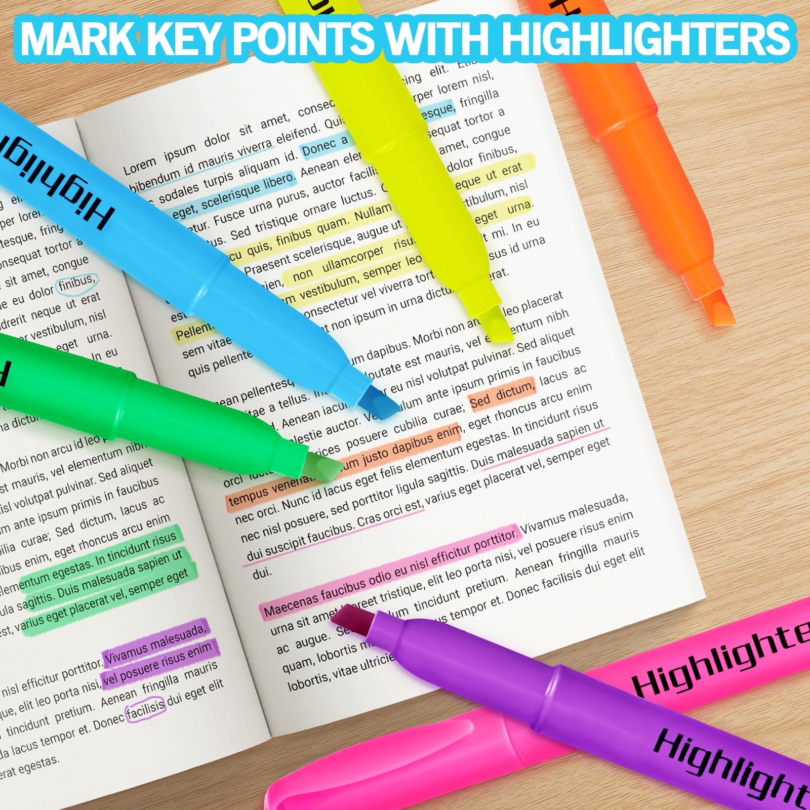 Duchong 108 Highlighters Bulk, Highlighters Assorted Colors for Adult Kids, Chisel Tip Dry-Quickly No Bleed Highlighter, Office Classroom Must Have, School Supplies for Teachers - Image 5