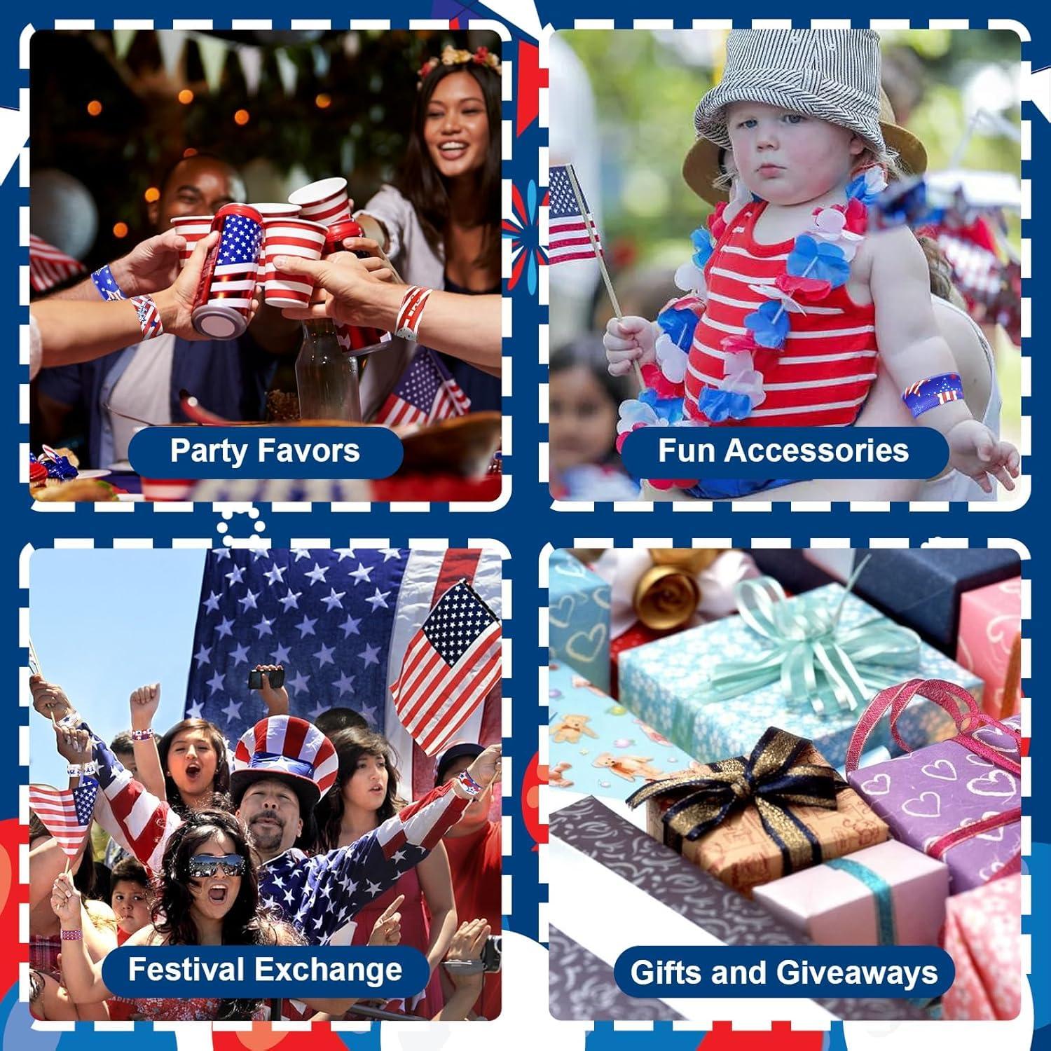 【12 Patterns 36PCS】 4th of July Slap Bracelets Bulk 4th of July Accessories Patriotic Party Favors Parade Throws Fourth of July Party Supplies Toys Gifts USA Accessories Fourth of July Deals - Image 8