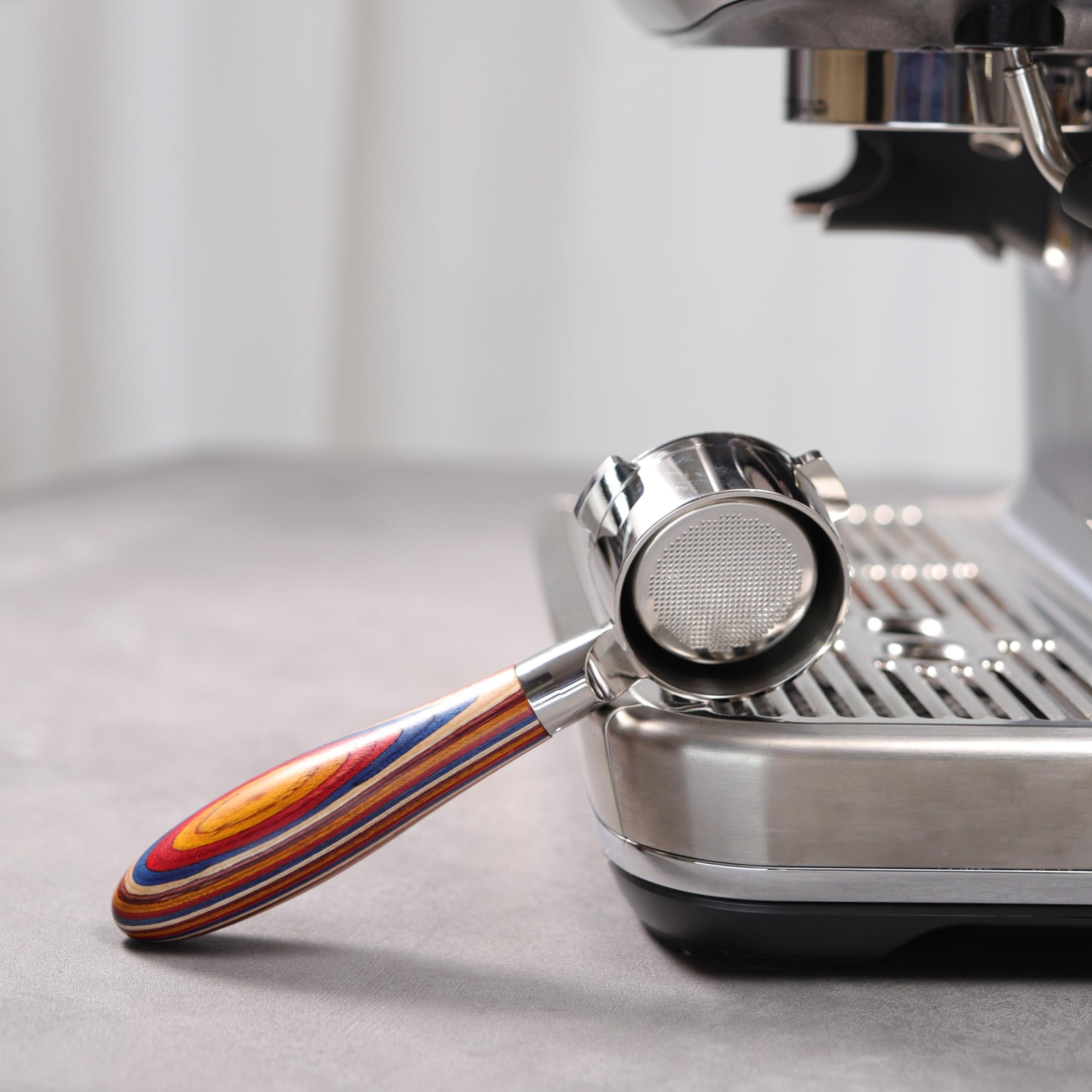 Bottomless Portafilter 54mm with Color Wood Compatible with Breville Barista Express, Pro, Touch, and Impress | Fire Phoenix Handle - Image 9