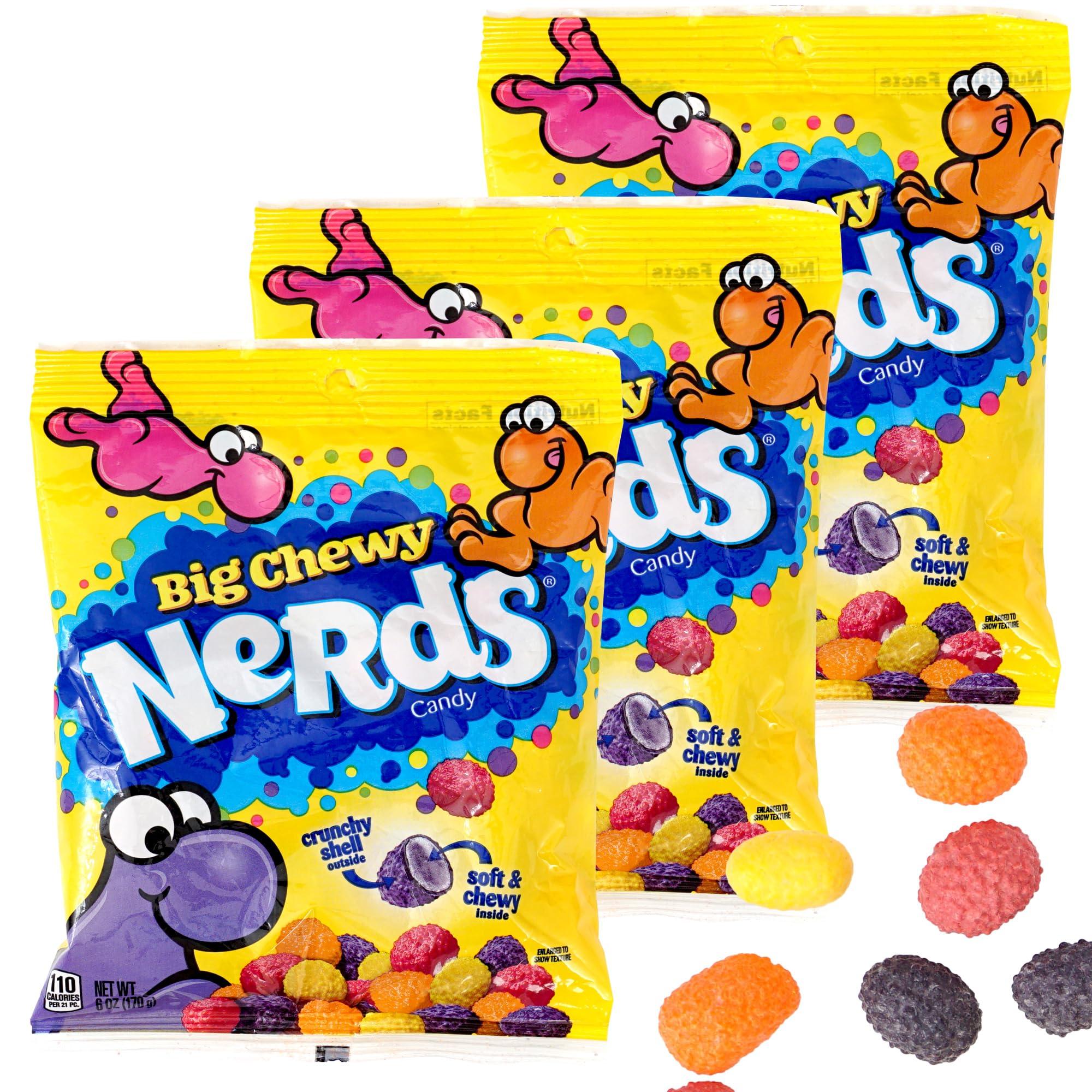 Big Chewy Candy, 6 Ounce Pouches (Pack of 3), 18oz Candy