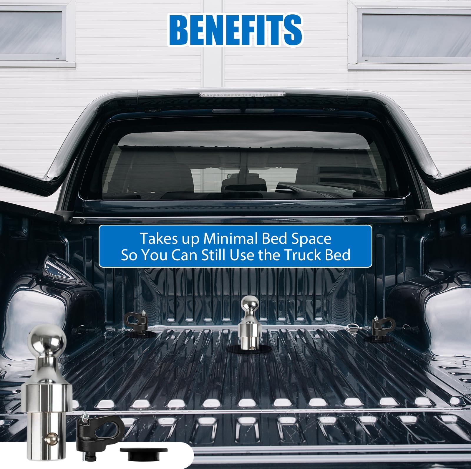 60692 Puck System Gooseneck Hitch Ball Kit, 2-5/16-In Gooseneck Ball, Compatible with 2013-2021 Ford F250 F350 F450, 2016-2020 Chevy Silverado/GMC Sierra/Nissan Titan XD Trucks - Image 6