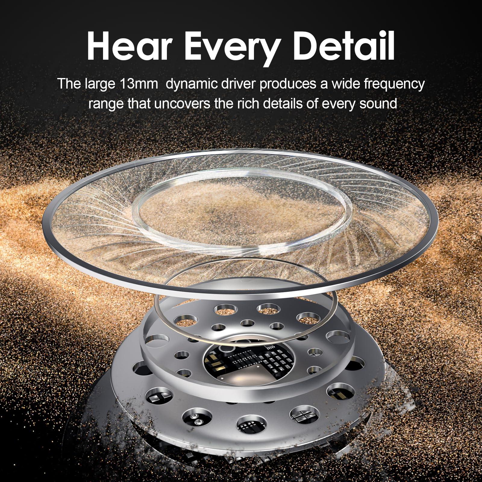 Bluetooth Headphones, 150H Playtime Wireless Bluetooth Earbuds with Earhooks, w/Mic in-Ear Magnetic Neckband Earphone, IPX7 Sweatproof Deep Bass Headset for Home, Traveling, Outdoor, Business Trips - Image 3