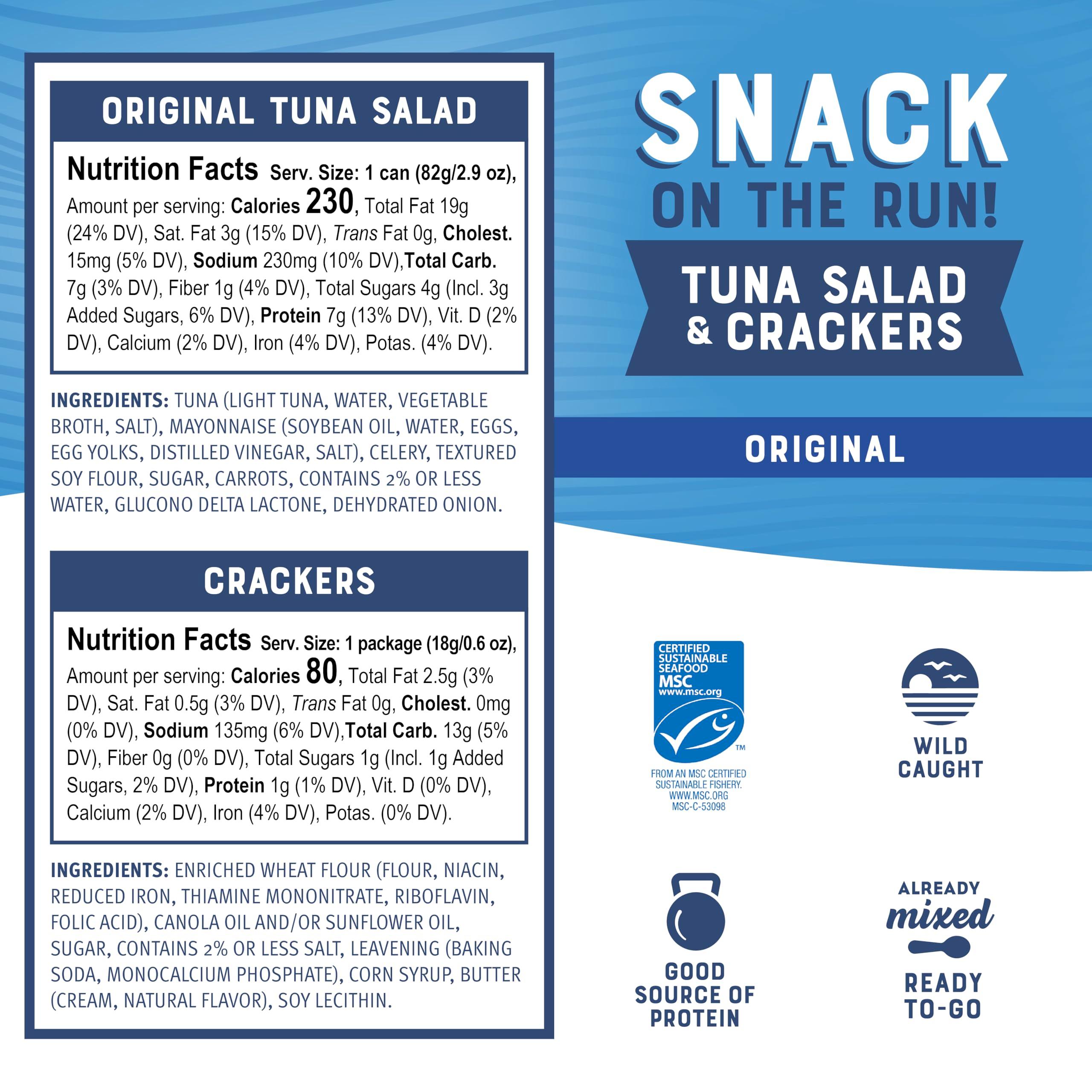 Bumble Bee Snack On The Run Original Tuna Salad with Crackers Kit (Pack of 3) - Ready to Eat Protein Snack Pack - 8g Protein per Box - Wild Caught MSC Certified Tuna - Image 3