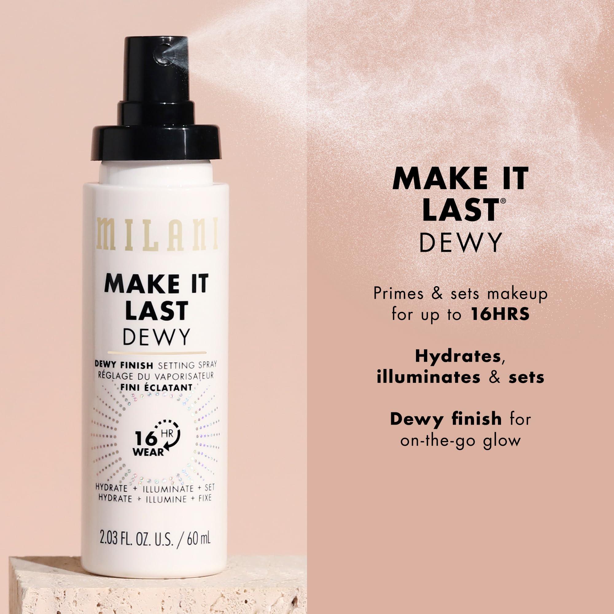 Milani Make It Dewy Setting Spray 3 in 1- Hydrate + Illuminate + Set (2.03 Fl. Oz.) Makeup Finishing Spray - Makeup Primer & Hydrating Setting Spray - Image 3