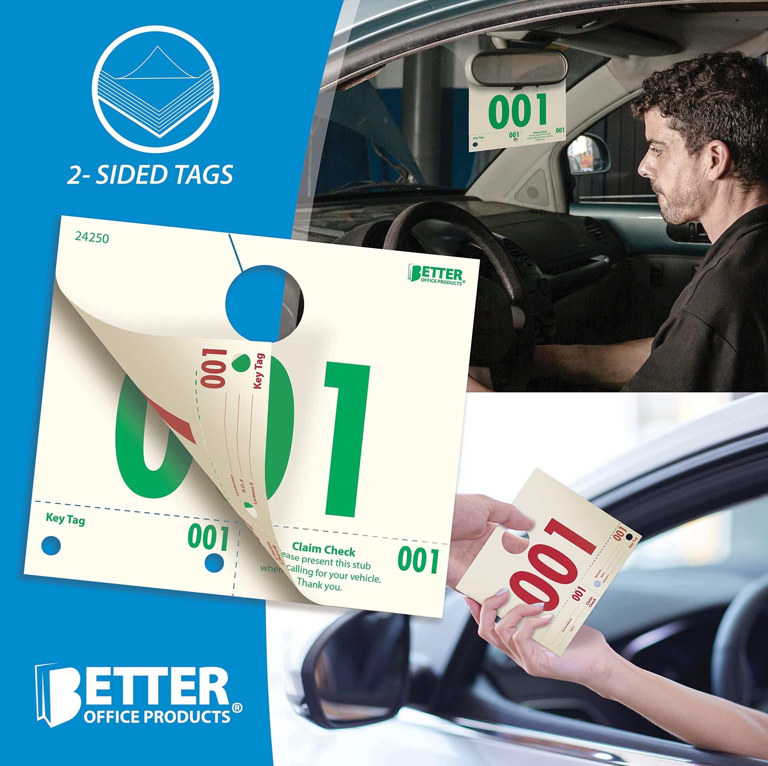Better Office Products Service Dispatch Numbers, 1000 Count, Numbered 000-999, Car Repair Tags, Service Management System, 3 Part Double Sided Tags,(Box of 1000) - Image 3