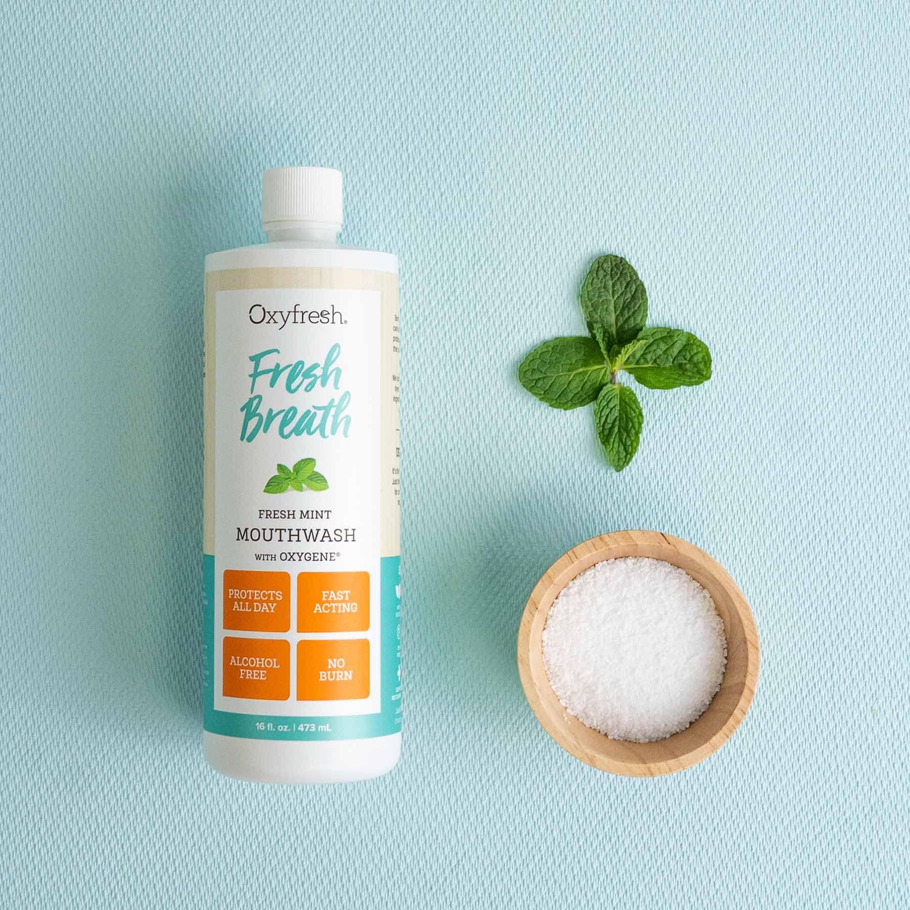 Oxyfresh Fresh Breath Fresh Mint Mouthwash – Dentist Recommended for Long-Lasting Fresher Breath & Healthy Gums | Alcohol & Fluoride Free (1-16 oz Bottle) - Image 2