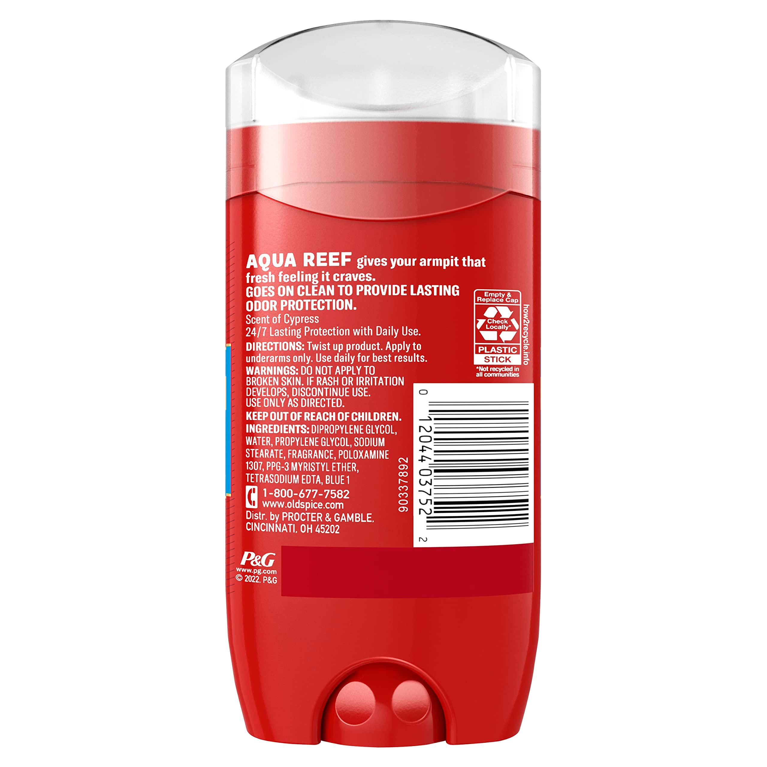 Old Spice Aluminum Free Deodorant for Men, 24/7 Odor Protection, 24/7 Freshness & Lasting Scent, Aqua Reef with Cypress Scent, 3.0 oz - Image 7