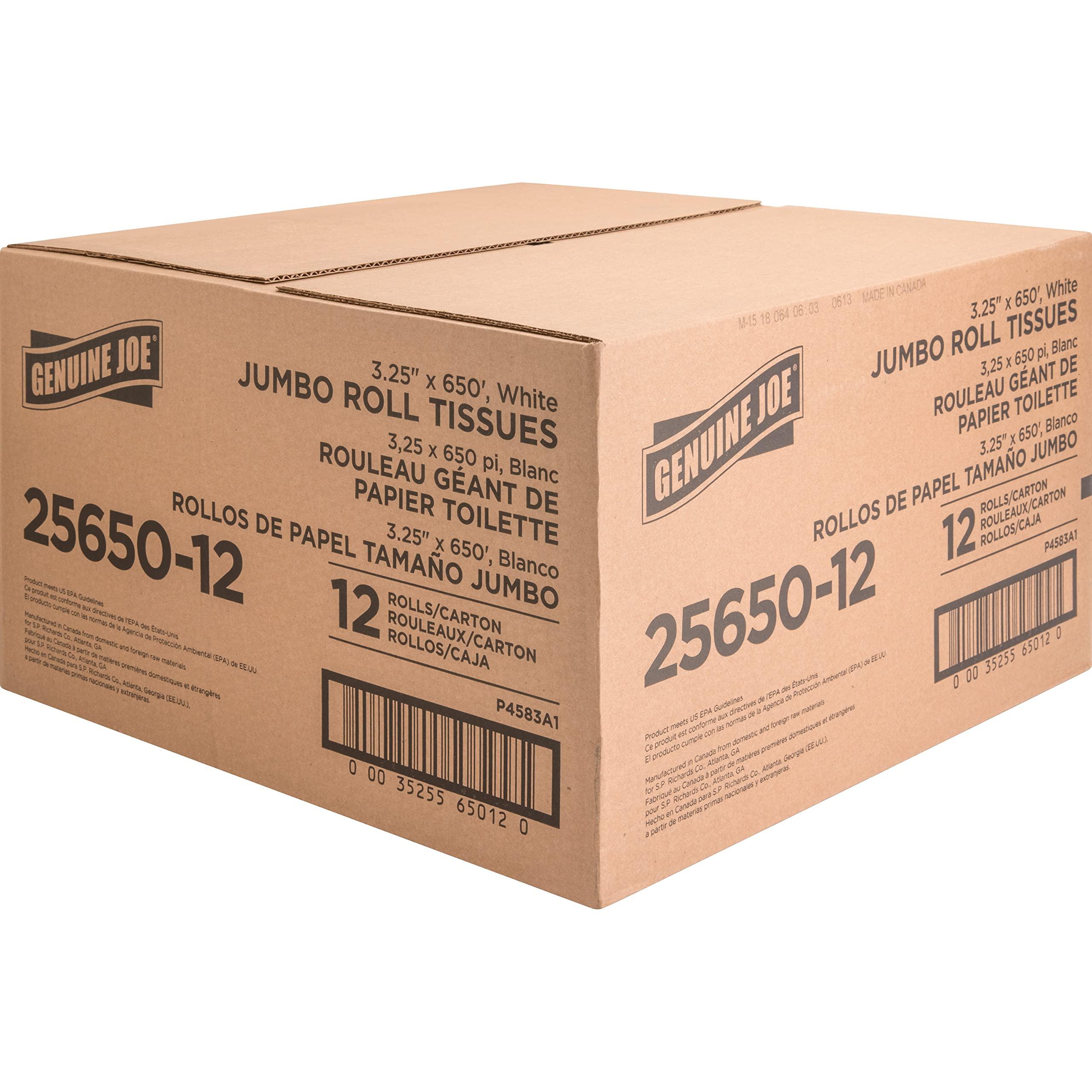 Genuine Joe 2-ply Jumbo Roll Dispnsr Bath Tissue, Model:GJO2565012 - Image 4