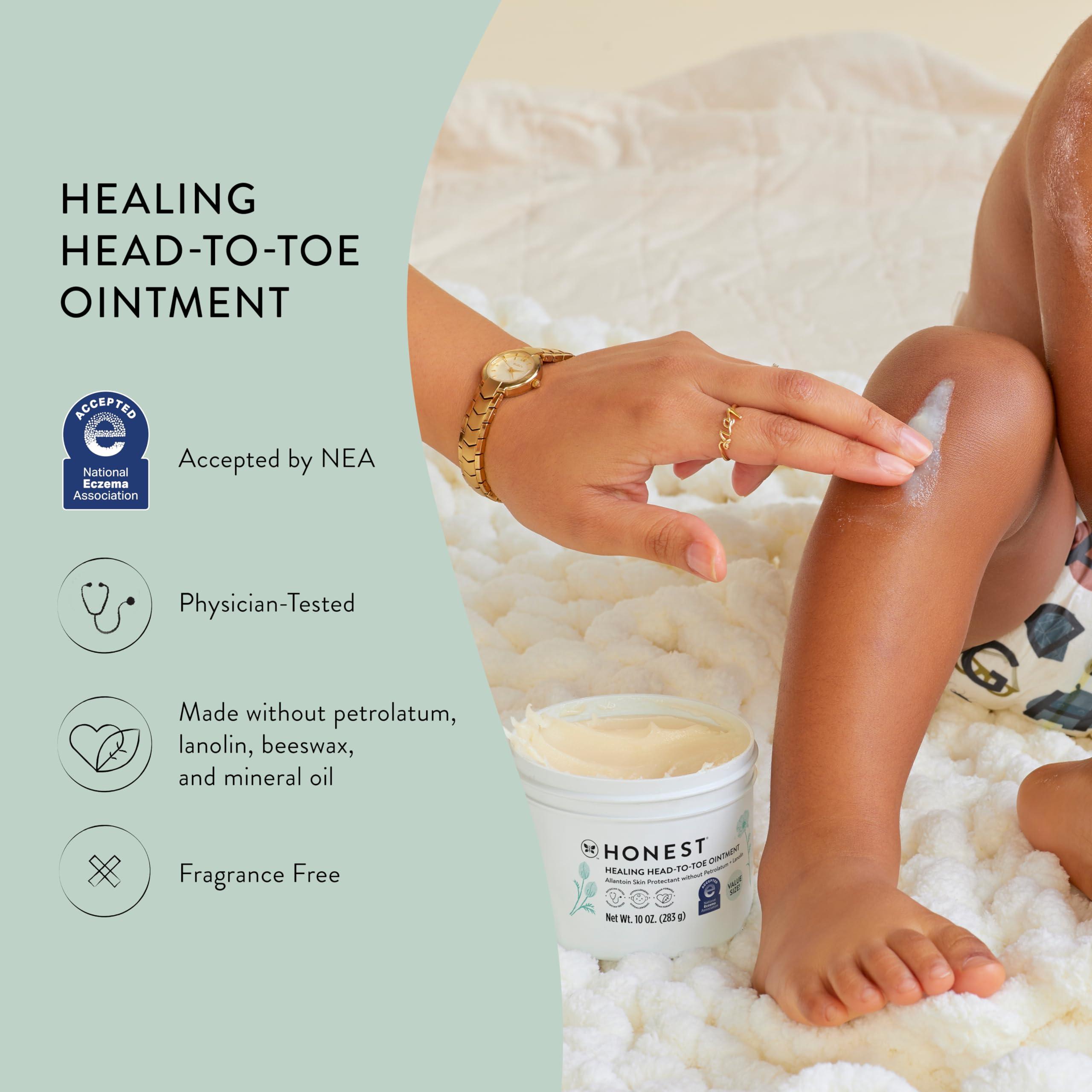 The Honest Company Head to Toe Multi-Purpose Healing Ointment | Safe for Sensitive Skin | Hypoallergenic, Fragrance Free, Vegan | Value Size, 10 oz - Image 3