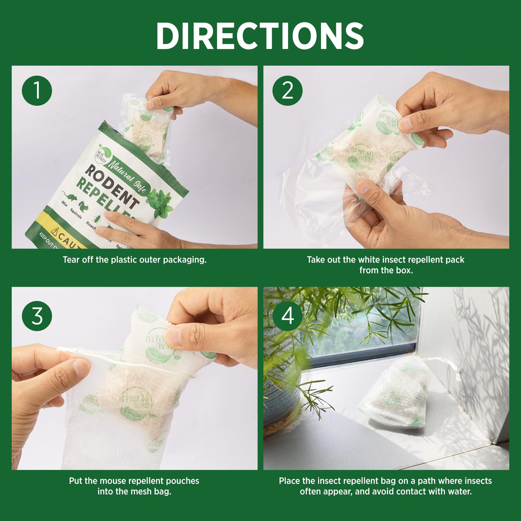 REALPETALED Natural Rodent Repellent Pouches - Peppermint Oil Mouse and Rat Repellent - Indoor and Outdoor Protection for Home, Basement, Garage, Attic, and Storage - 10 Pouches - Image 5
