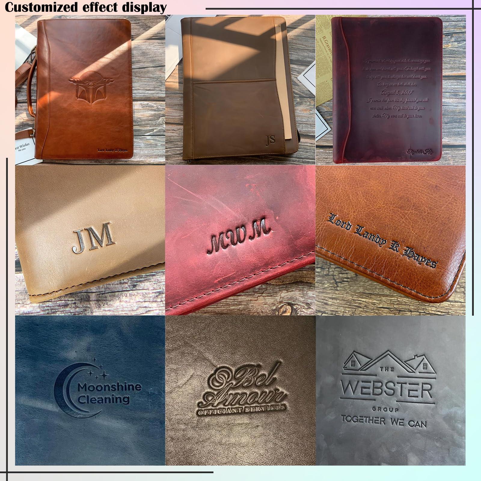 GZRHKJ Genuine Leather Padfolio,Free Engraved Name, Personalized Leather Portfolio, A4 Document Folder Legal Pad Padfolio, Resume Folio for Men & Women - Image 7