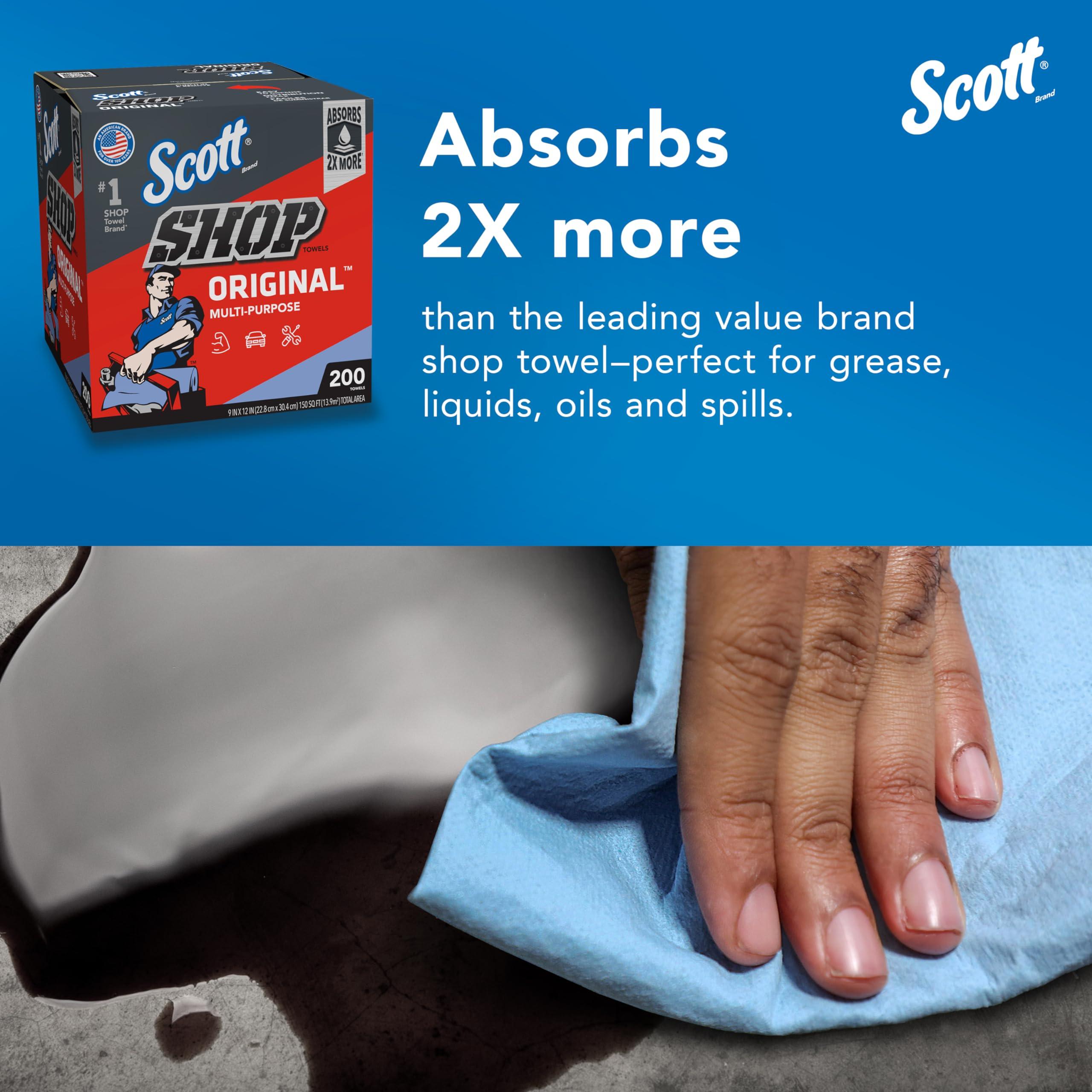 Scott® Shop Towels Original (75190), Blue, Pop-Up Dispenser Box (200 Towels/Box, 8 Boxes/Case, 1,600 Towels/Case) - Image 6