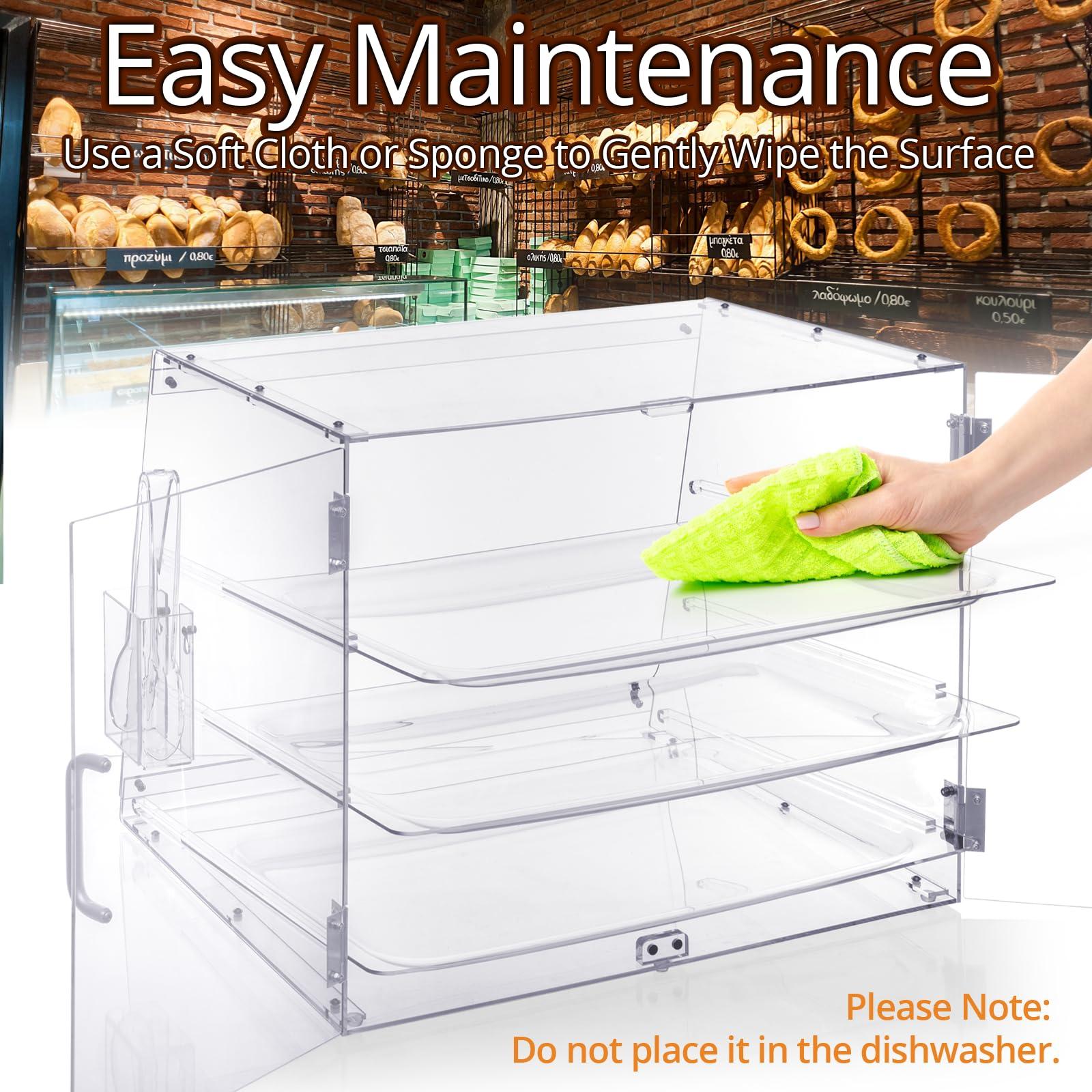 Old Canal Bakery Display Case, Pastry Display Case countertop 3 Tier Tray, Acrylic Clear Boxes for Bread Pastry Desserts Food Cookie, Display Cabinet Box for Baking Enthusiasts, 20.86 x 17.3 x 16.5 in - Image 4