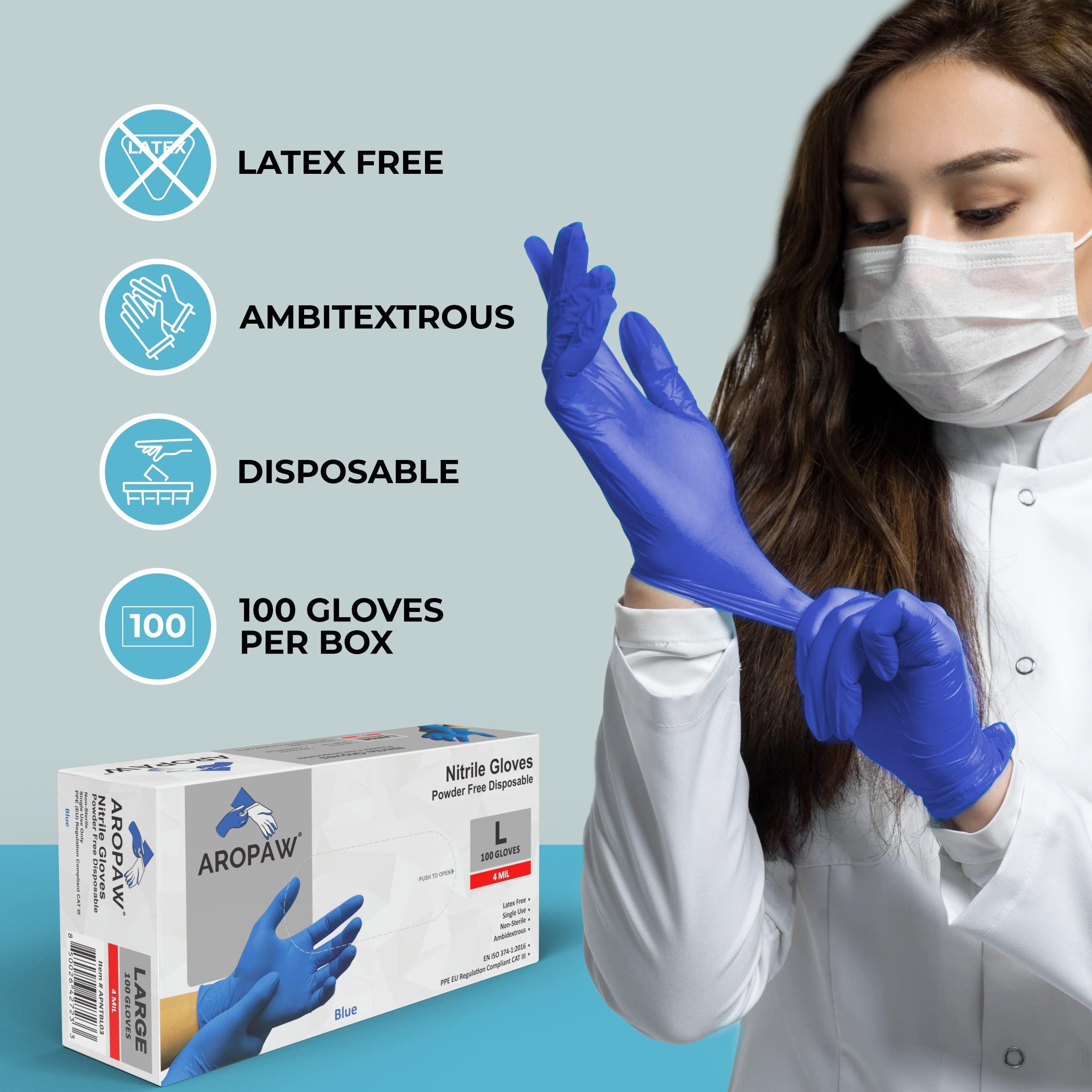 AroCare Nitrile Gloves, Disposable Gloves, Comfortable, Powder Free, Latex Free | 100-1000 Gloves - Image 4