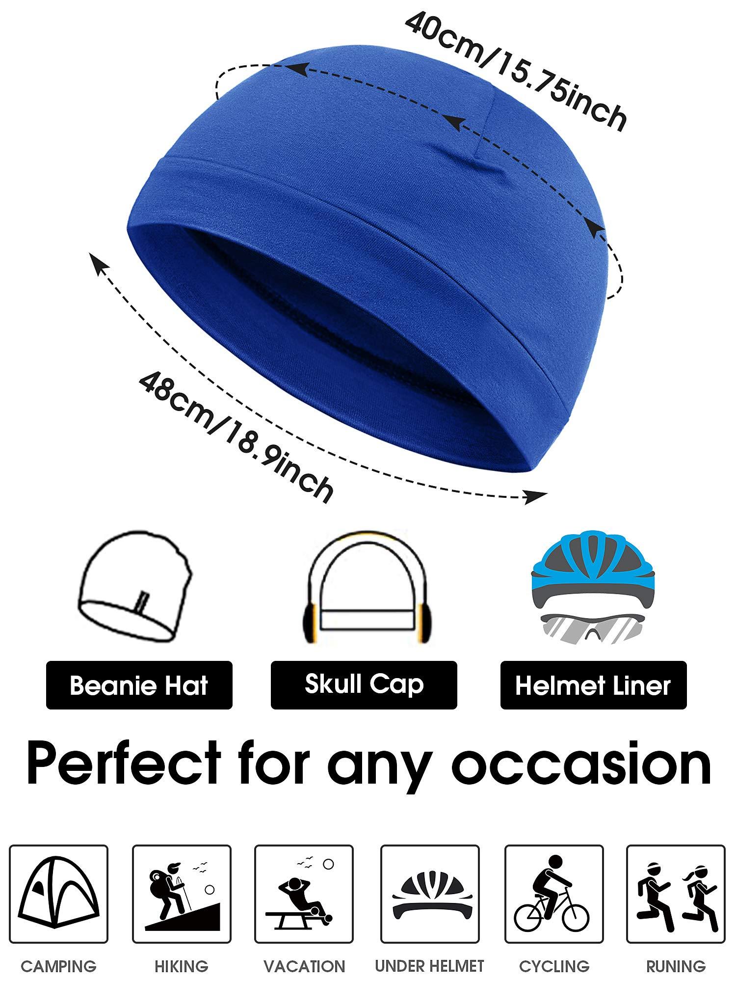 Syhood 6 Pieces Men Skull Caps Cotton Beanies Sleep Hats Multifunctional Helmet Liner Cap for Men and Women - Image 3