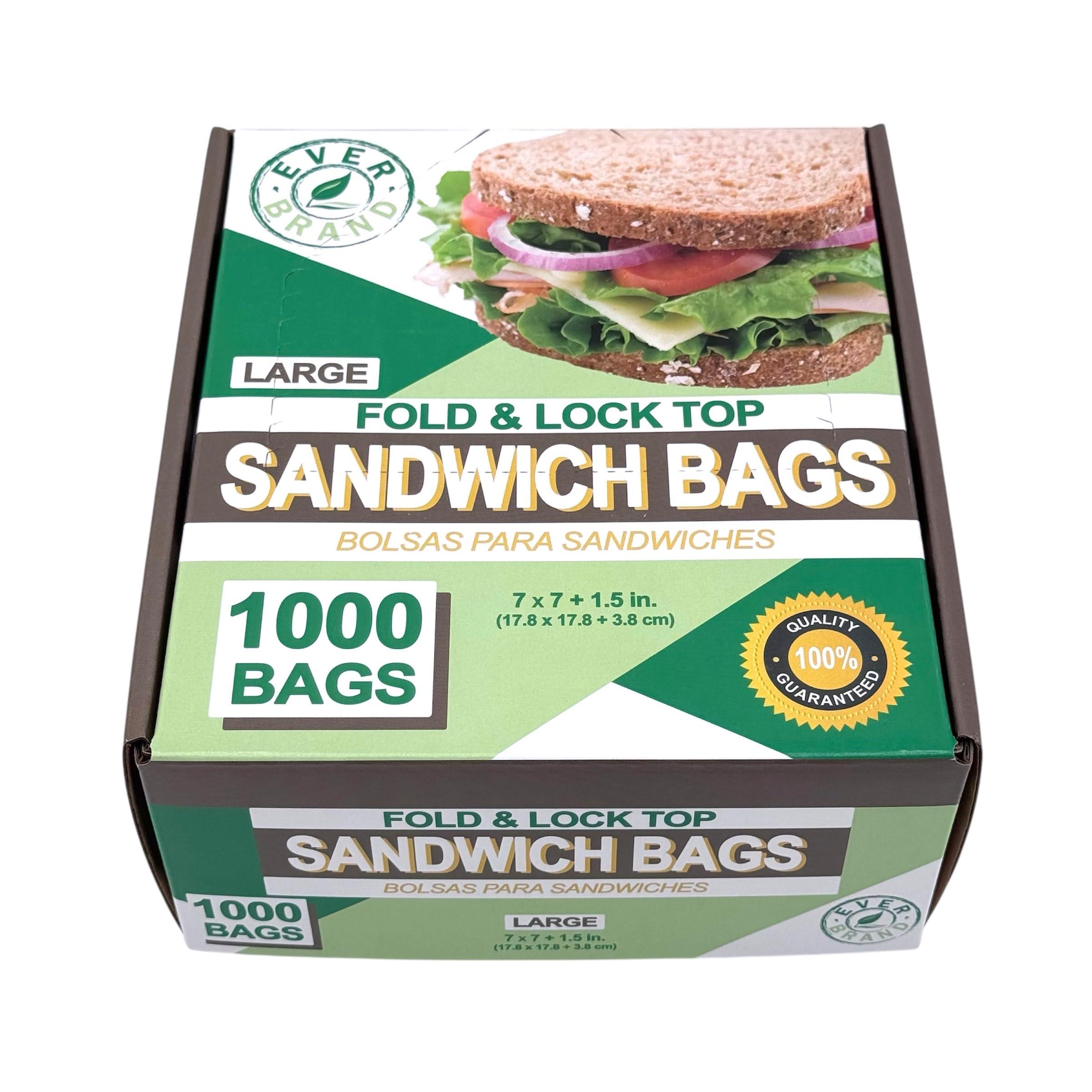 Sandwich Bags with Fold & Lock Top, 7 x 7 inches, 2000 Count Bulk Pack, Food Service - Image 4