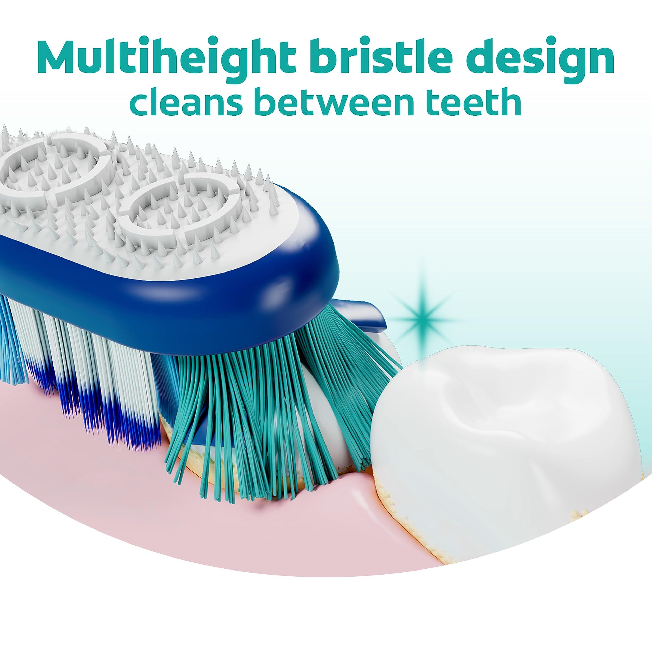 Colgate 360 Whole Mouth Toothbrush, Adult Soft Toothbrush With Tapered Bristles, Features Tongue Cleaner and Ergonomic Handle, Helps Whiten Teeth and Removes Bacteria, 4 Pack - Image 5