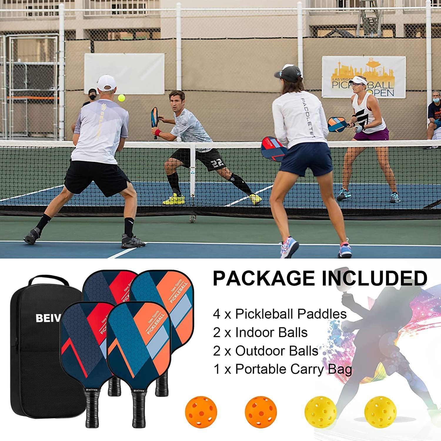 Pickleball Paddles, USAPA Standard Fiberglass Surface Pickleball Paddles Set of 2 or 4 Rackets, Pickleball Set with 4 Pickleball Balls &1 Pickleball Bag, Pickle Ball Paddle Set for Men, Women - Image 5