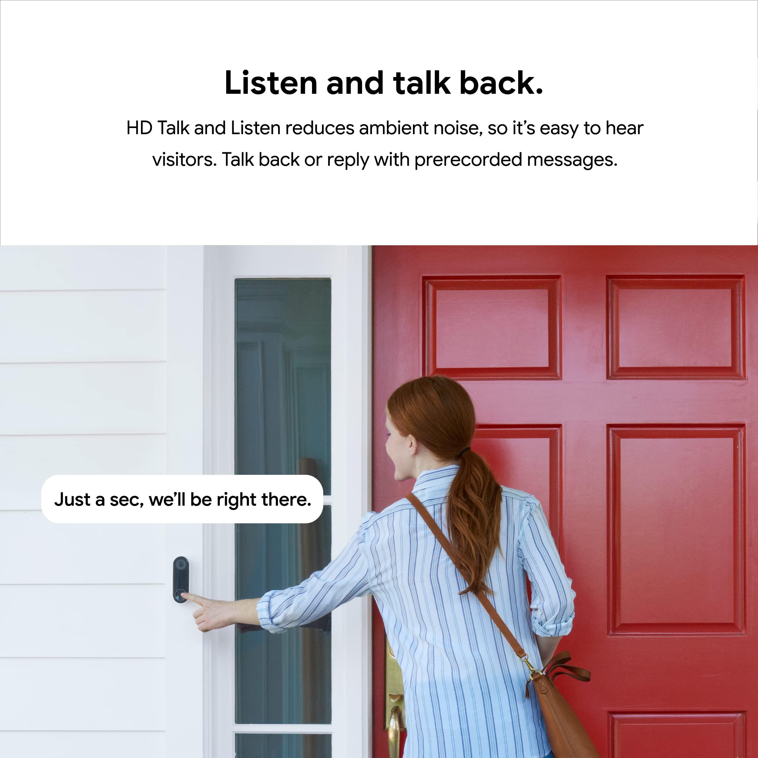 Google Nest Doorbell (Wired) - Formerly Nest Hello - Video Doorbell with 24/7 Streaming - Smart Doorbell Camera for Home with HDR Video, HD Talk and Listen, Night Vision, and Person Alerts - Image 6