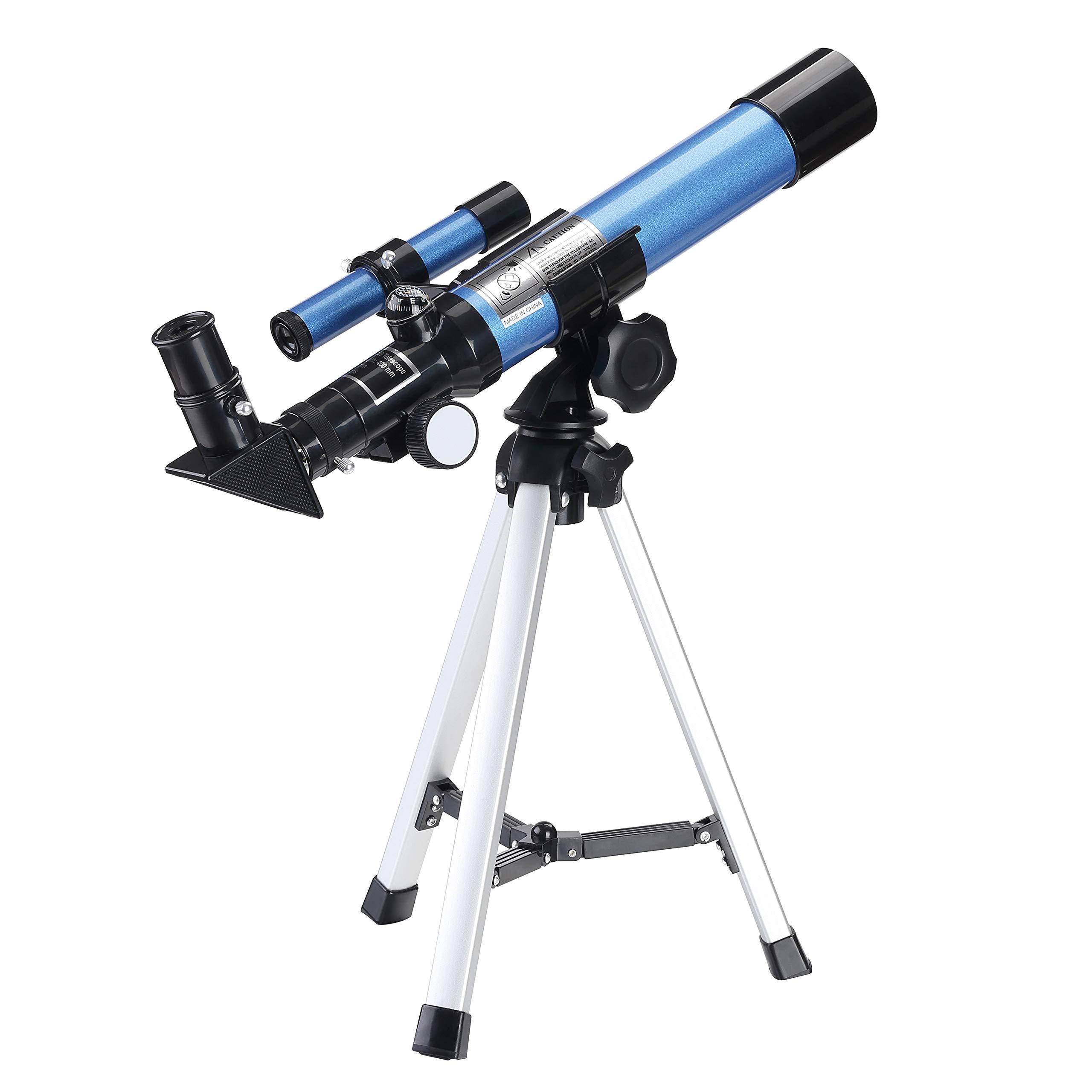 AOMEKIE Telescopes for Kids 40/400 with Tabletop Tripod 2 Eyepieces Portable Telescopes for Astronomy Beginners with Finderscope and Compass for Kids Over 8 Years Old,Space Toys, Gifts