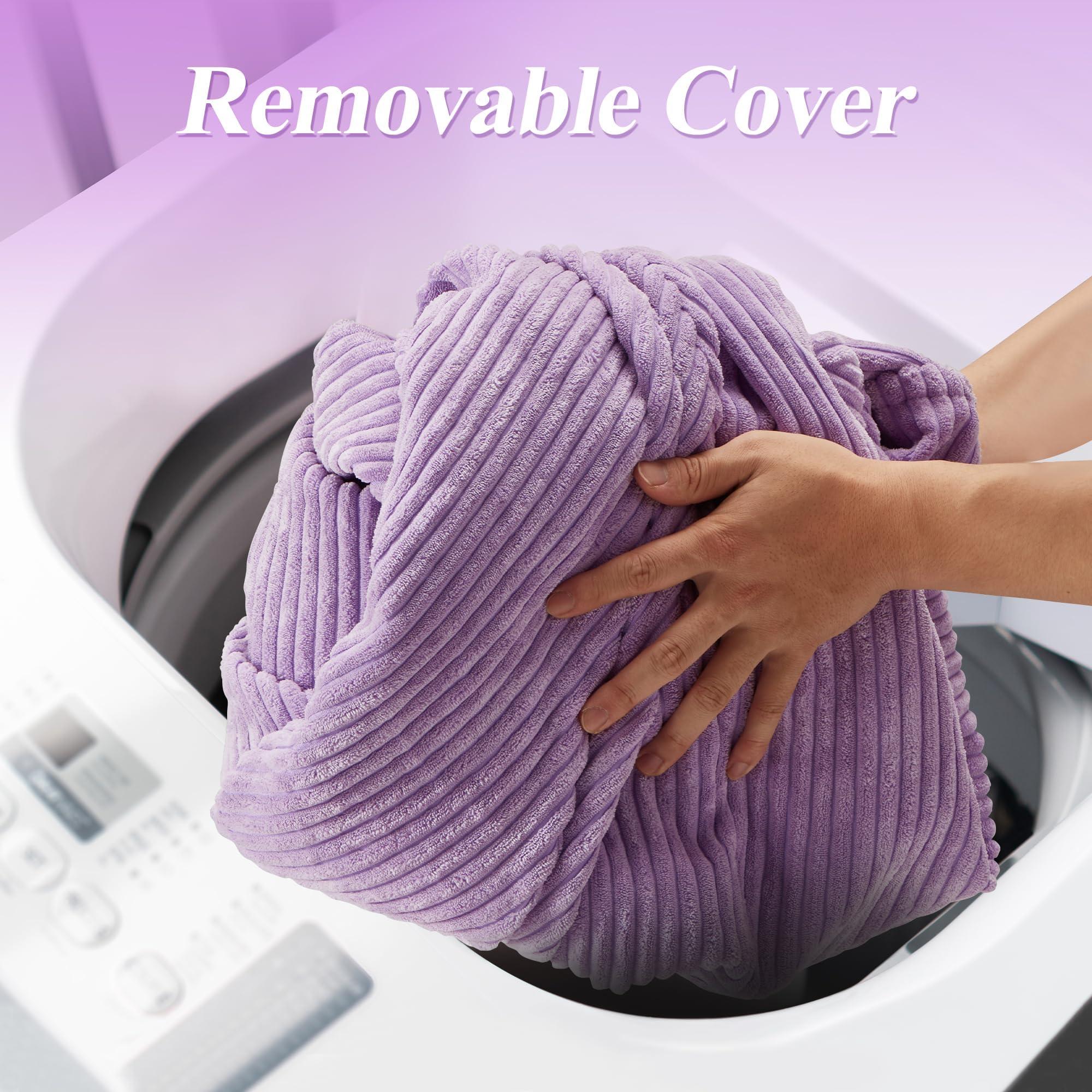 Cansunna Bean Bag Chairs Teardrop Bean Bag Chair for Adults Beanbag Chair with Memory Foam Filled Machine Washable Cover for Living Room, Bedroom (Large,Purple) - Image 8