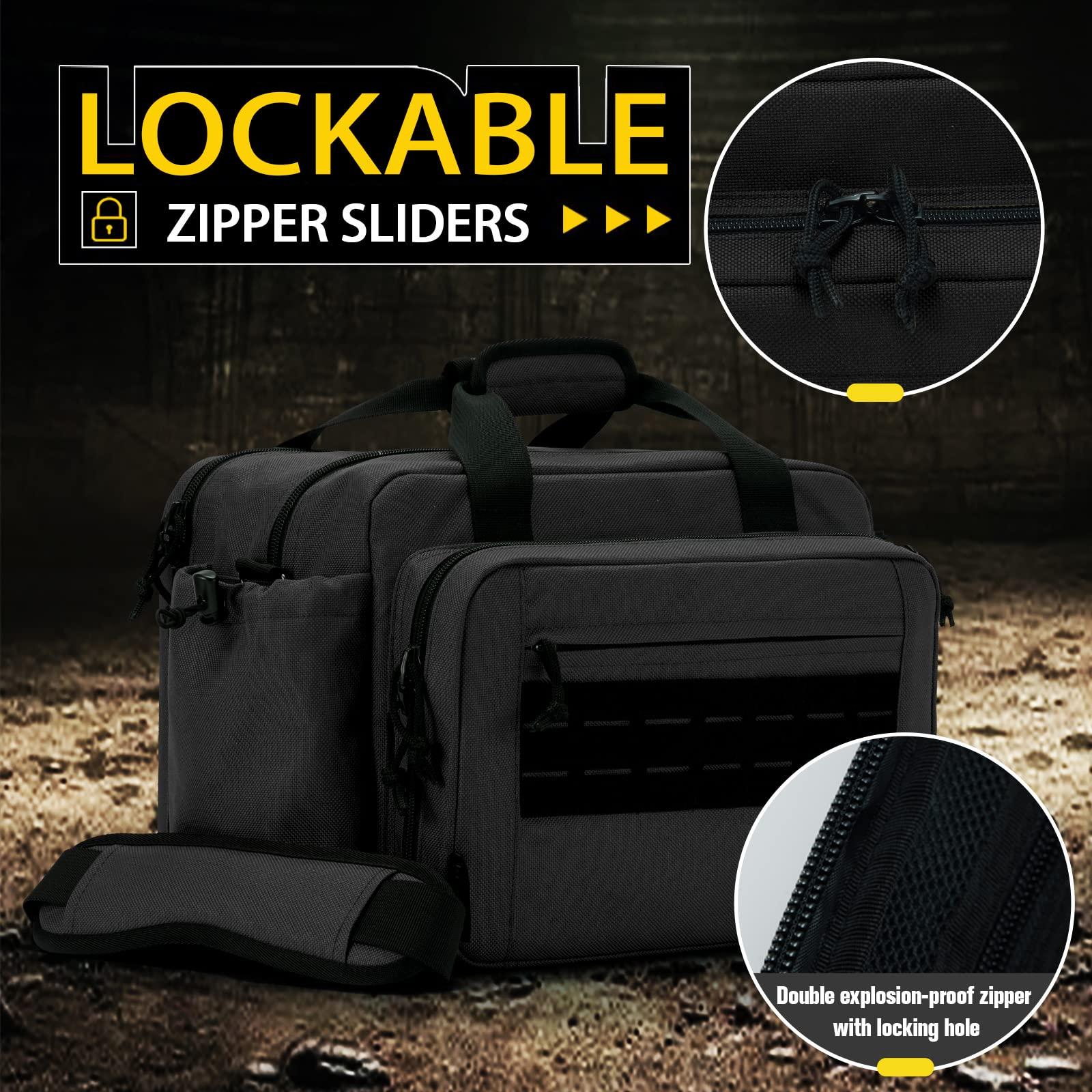 VEAGIA Range Bag,Pistol Case,Gun Range Bags For Handguns And Ammo Pouch 2 Pistols Soft Carrying Shooting Bag - Image 2