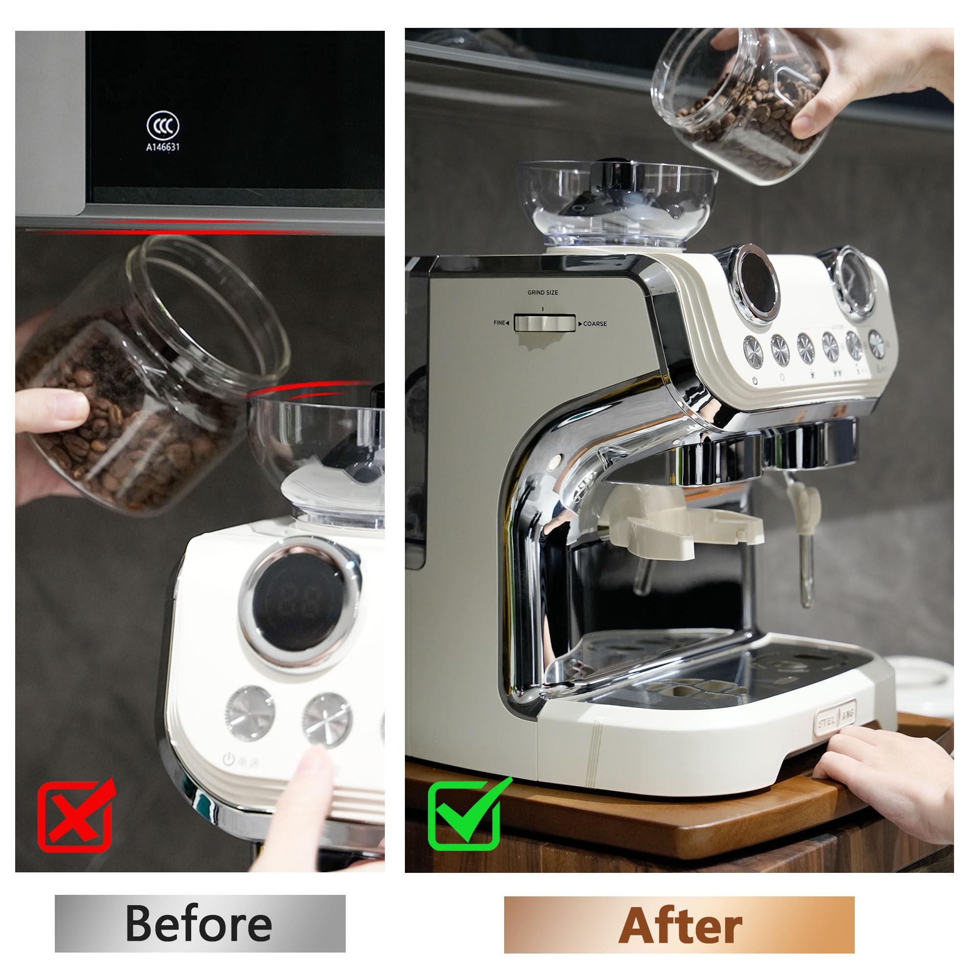 Sliding Tray for Coffee Maker - Solid Wooden Appliance Slider with 360° Smooth Rolling Wheels for Heavy Kitchen Appliances, Easy Under - Cabinet Access (Approach 13"x14") - Image 4