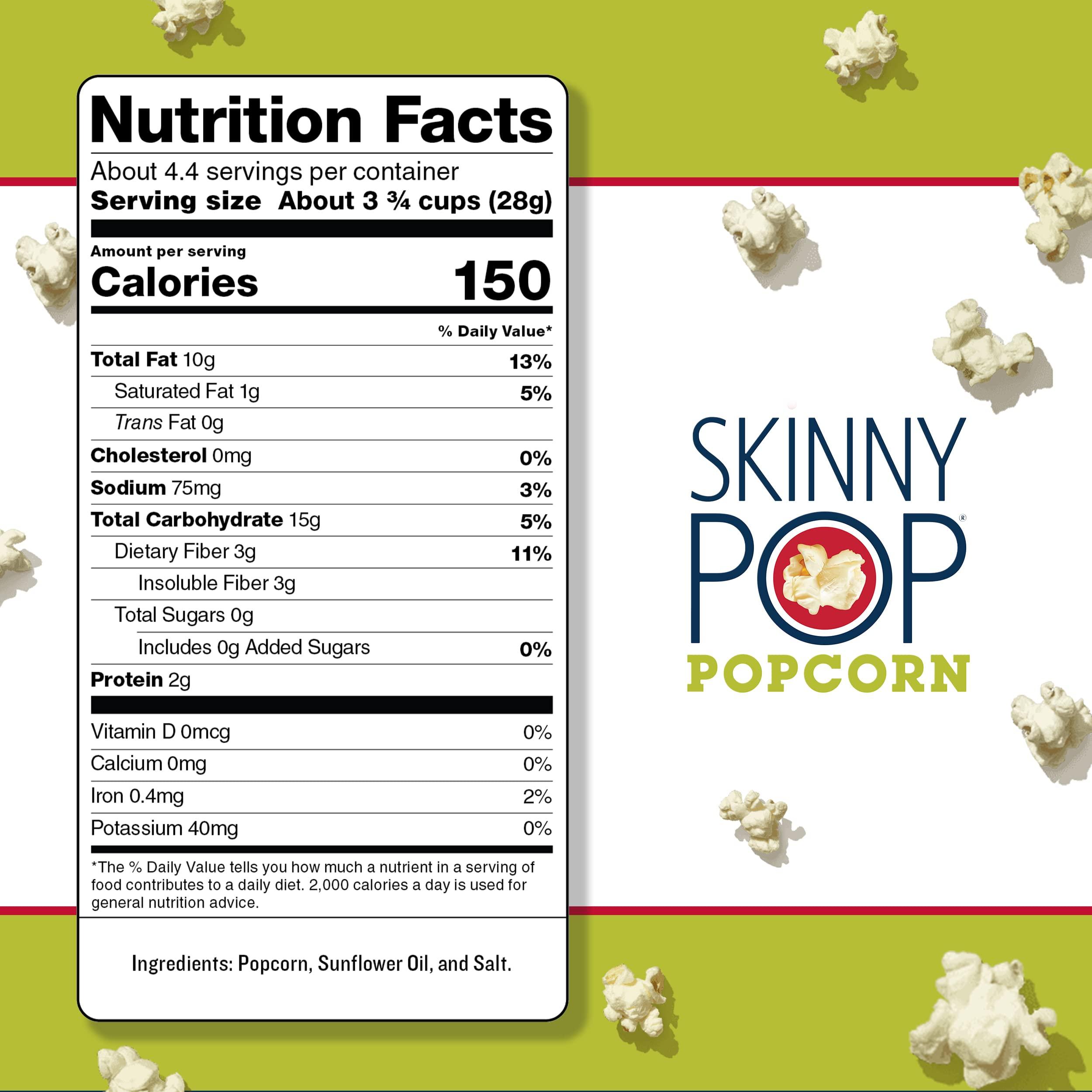 SkinnyPop Original Popcorn, 4.4oz Grocery Size Bags, Skinny Pop, Healthy Popcorn Snacks, Gluten Free (Pack of 4) - Image 9
