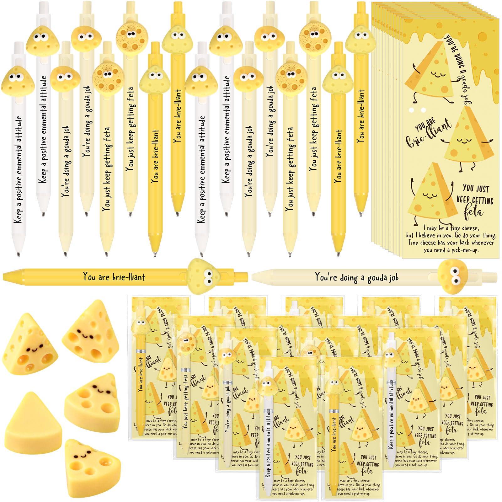 Sayglossy 20 Set Employee Appreciation Gifts Bulk Motivational Cookie Ballpoint Pen Inspirational Mini Cheese Figurine Encouragement Bookmark Card Support Gift for Team Teacher Coworker Staff Student