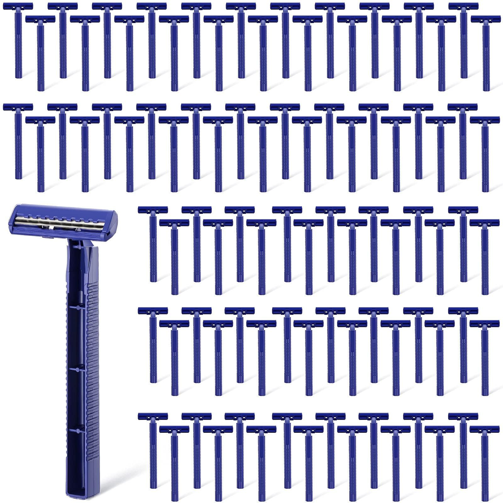Chumia Twin Blade Razors for Men Stainless Steel Disposable Razors Men Bulk Plastic Shavers Multipurpose Portable Manual Disposable Shavers for Bathing Hotel Travel(200 Pieces)