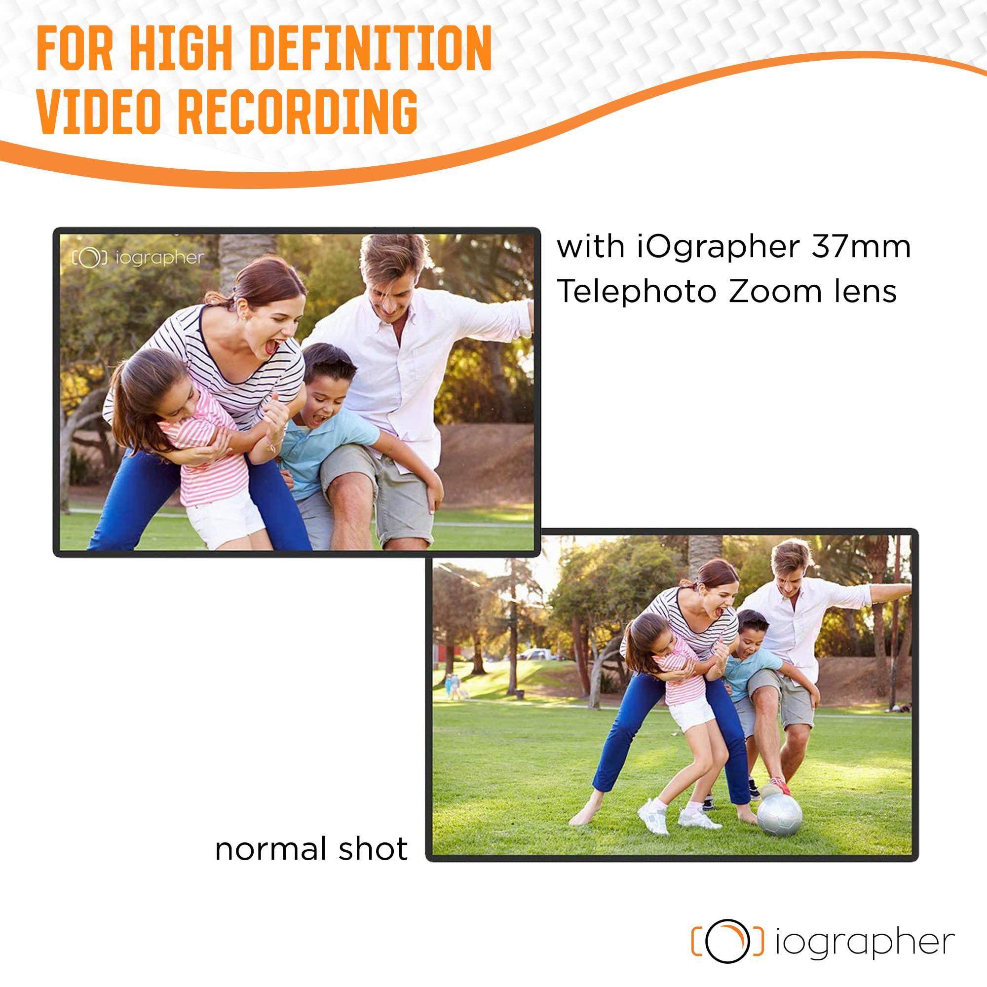 iOgrapher 37mm 2X Telephoto Zoom Lens, Lens Attachment Accessories for Smartphone & Tablet Upgrade to Professional Camera for Photography & High Definition Video Recording with Lens Cap & Leather Case - Image 6