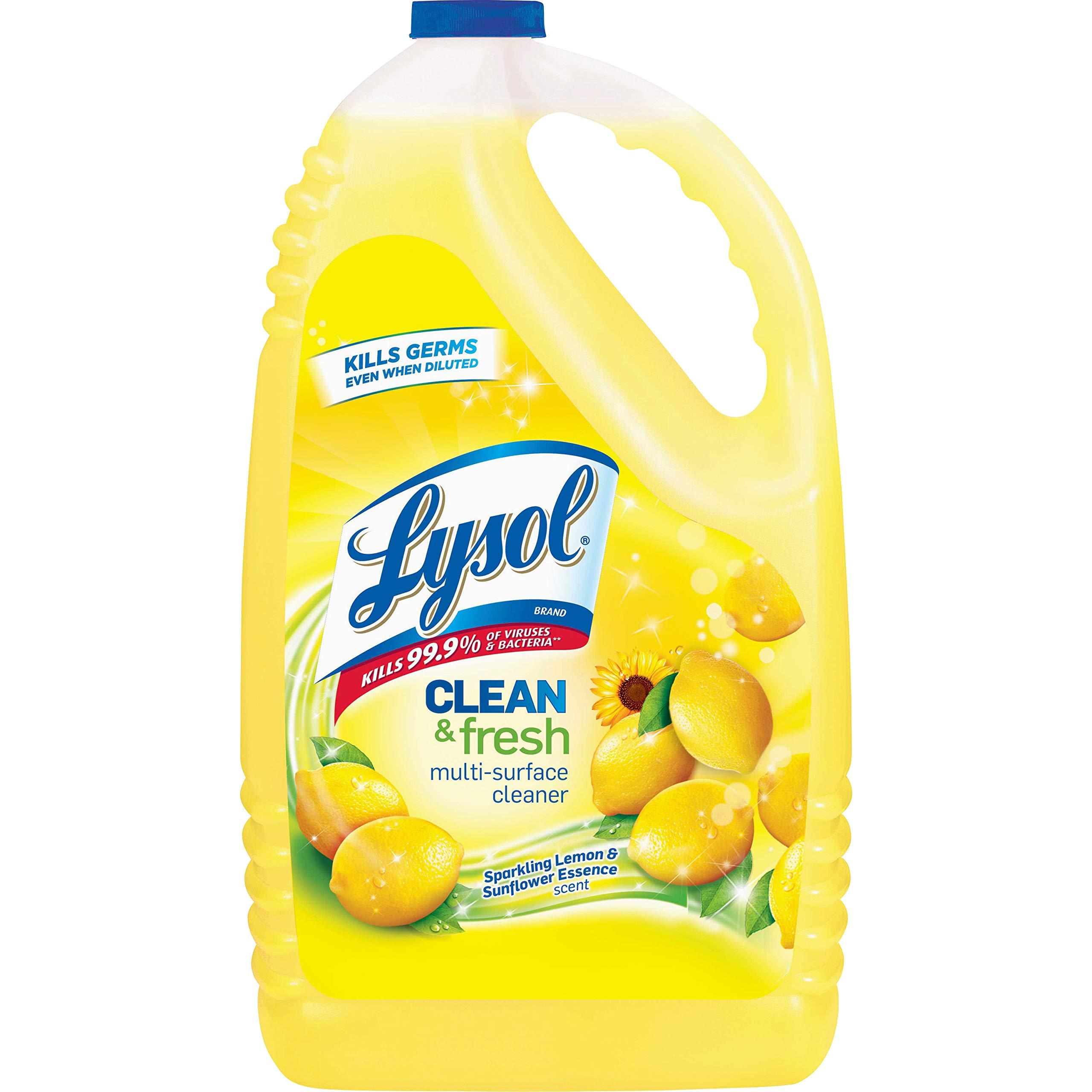 Lysol Multi-Surface Cleaner, Sanitizing and Disinfecting Pour, to Clean and Deodorize, Sparkling Lemon and Sunflower Essence, 144 Fl Oz (Pack of 4) - Image 2