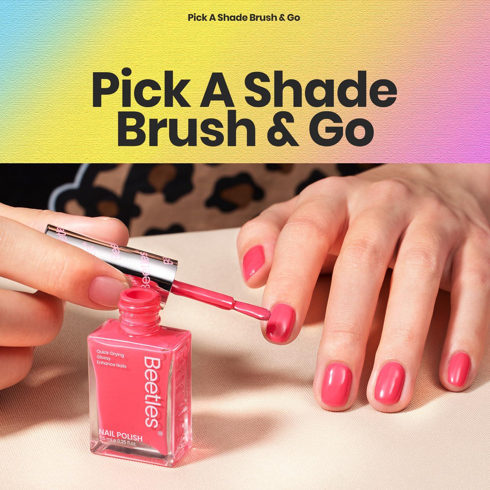 Beetles Neon Nail Polish Set - Quick Dry Nail Polish Kit 12 Colors Hot Pink Green Blue Yellow Red Regular Air Dry Fingernail Polish Pack for Women Gift Beetles Summer Cocktails 12 Colors - Image 5