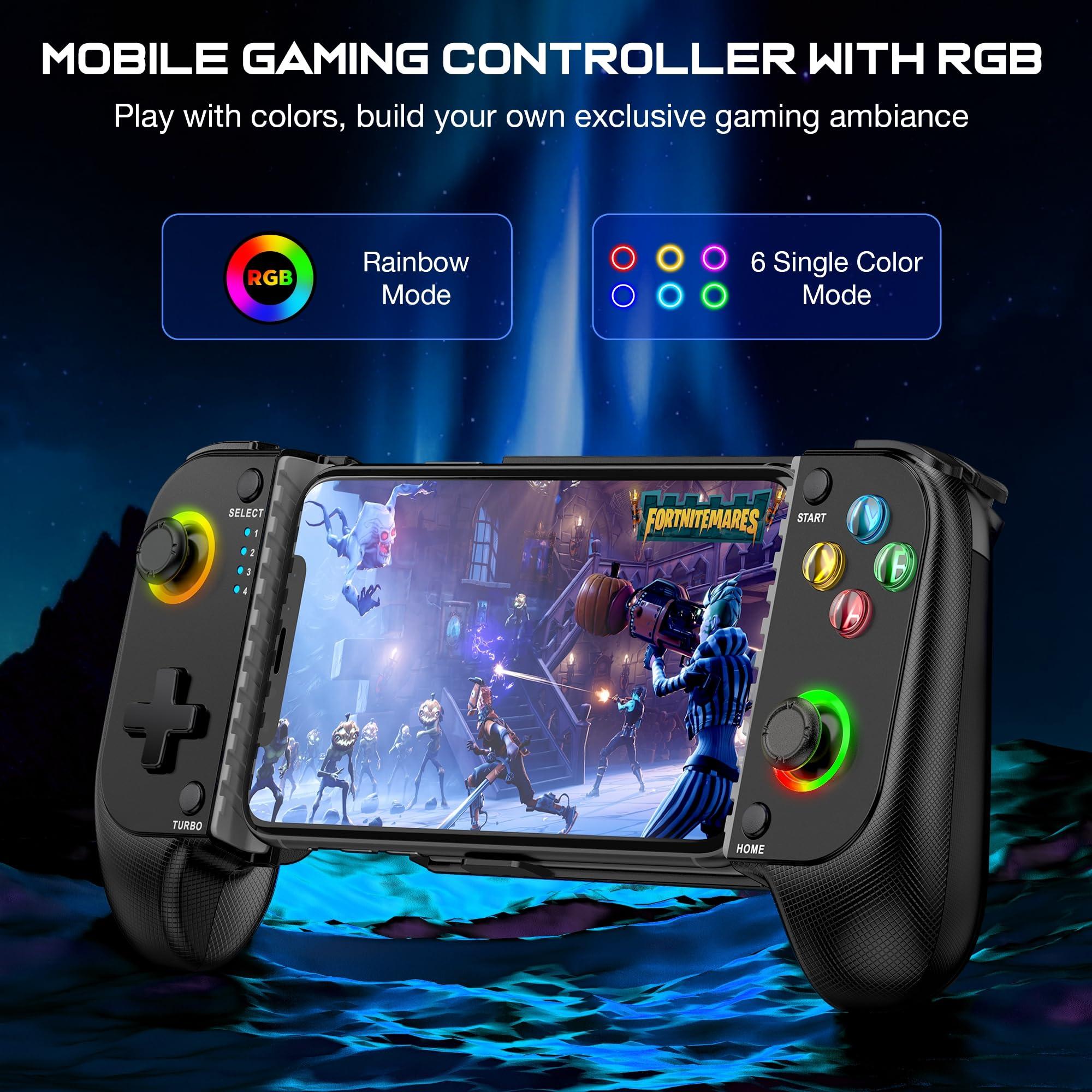 KICKDOT Wireless Phone Controller for iPhone/Android With Hall Joystick and LED, Mobile Gaming Controller for iOS Support Xbox Game Pass, PlayStation, Steam Link, Call of Duty,Roblox, Cloud Gamepad - Image 4
