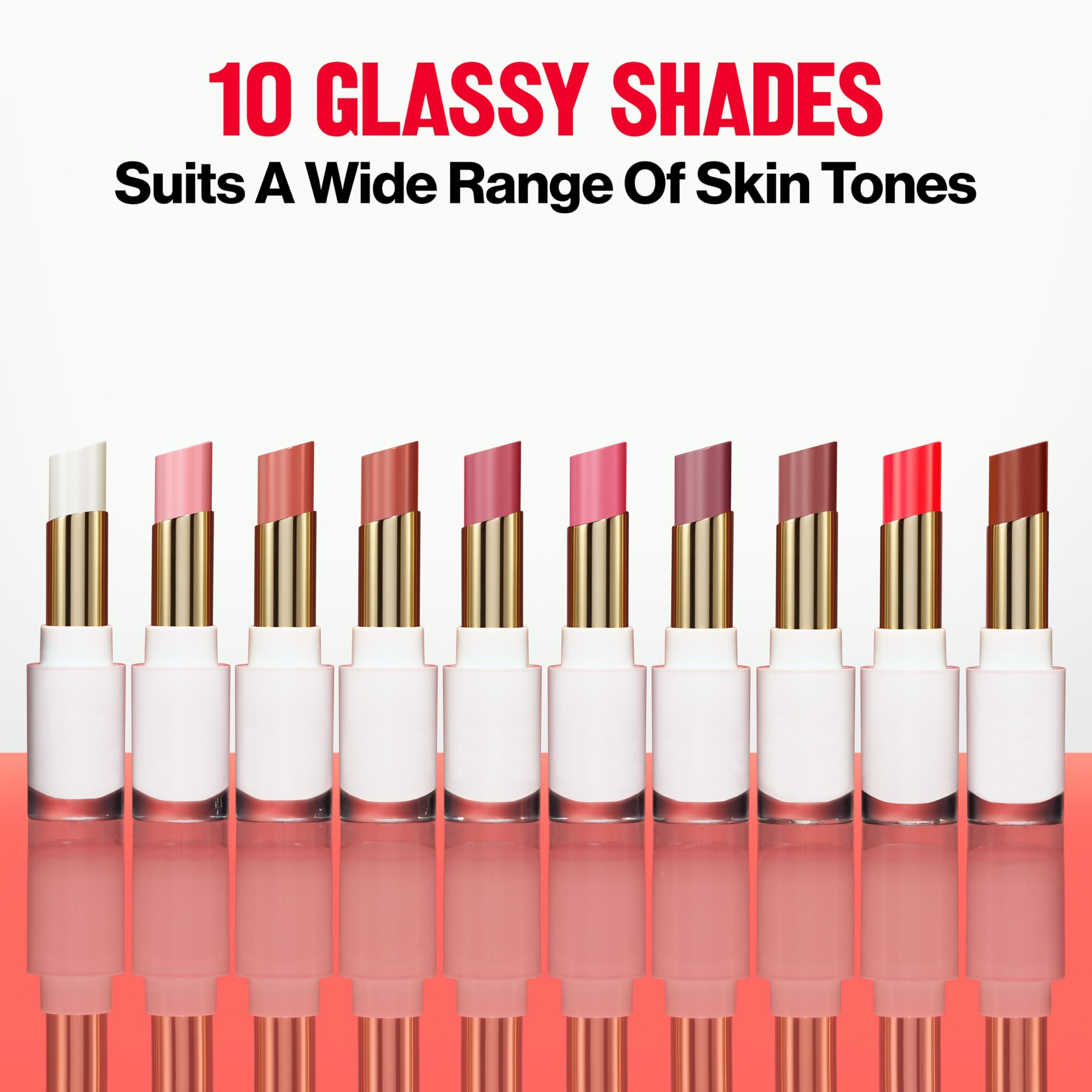 REVLON Super Lustrous Glass Shine Balm, Hydrating Tinted Lipstick, Sheer, Glossy Shiny Finish, 005 Glossed Up Rose, 0.11 oz - Image 8