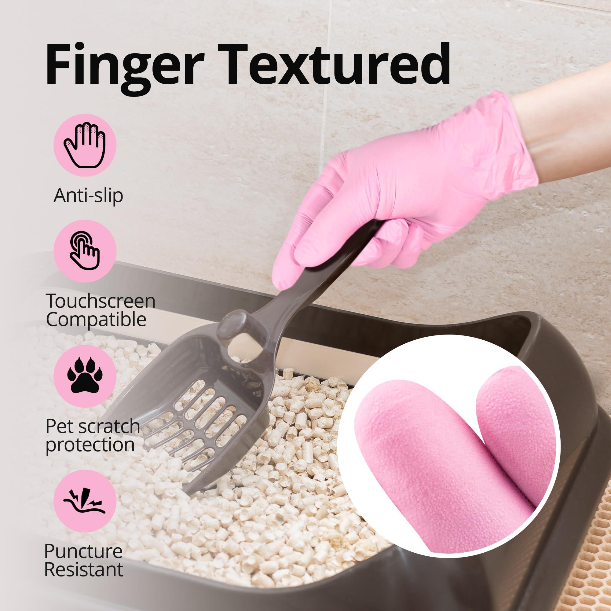 SwiftGrip Pink Disposable Gloves, Medical exam Gloves Disposable Latex Free, Gloves for Cleaning & Esthetician, Pink Rubber Gloves, Pink Cleaning Gloves, Powder-Free, 100-ct Box (Small) - Image 4