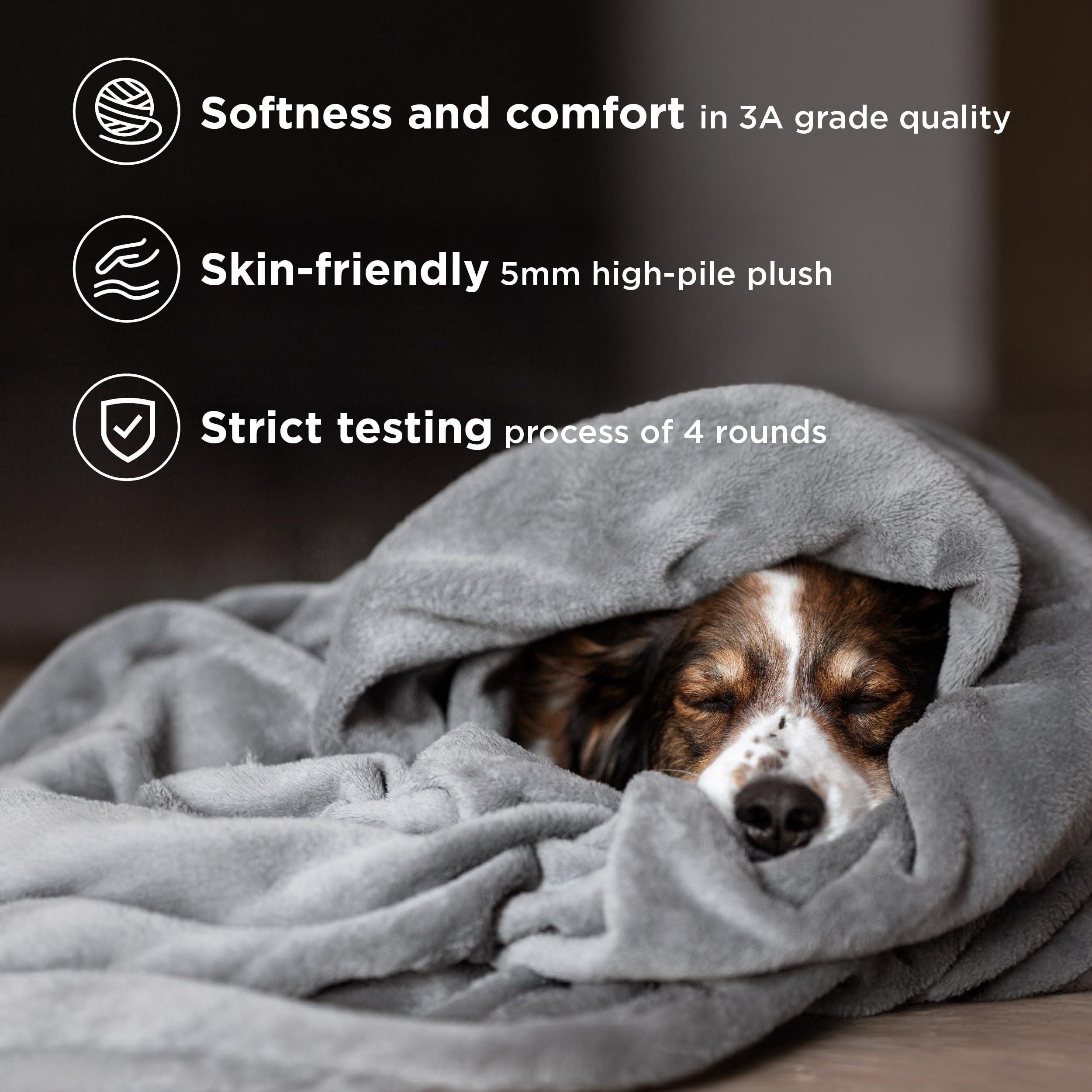 Bedsure Fleece Bed Blankets Queen Size Grey - Soft Lightweight Plush Fuzzy Cozy Luxury Blanket Microfiber, 90x90 inches - Image 4
