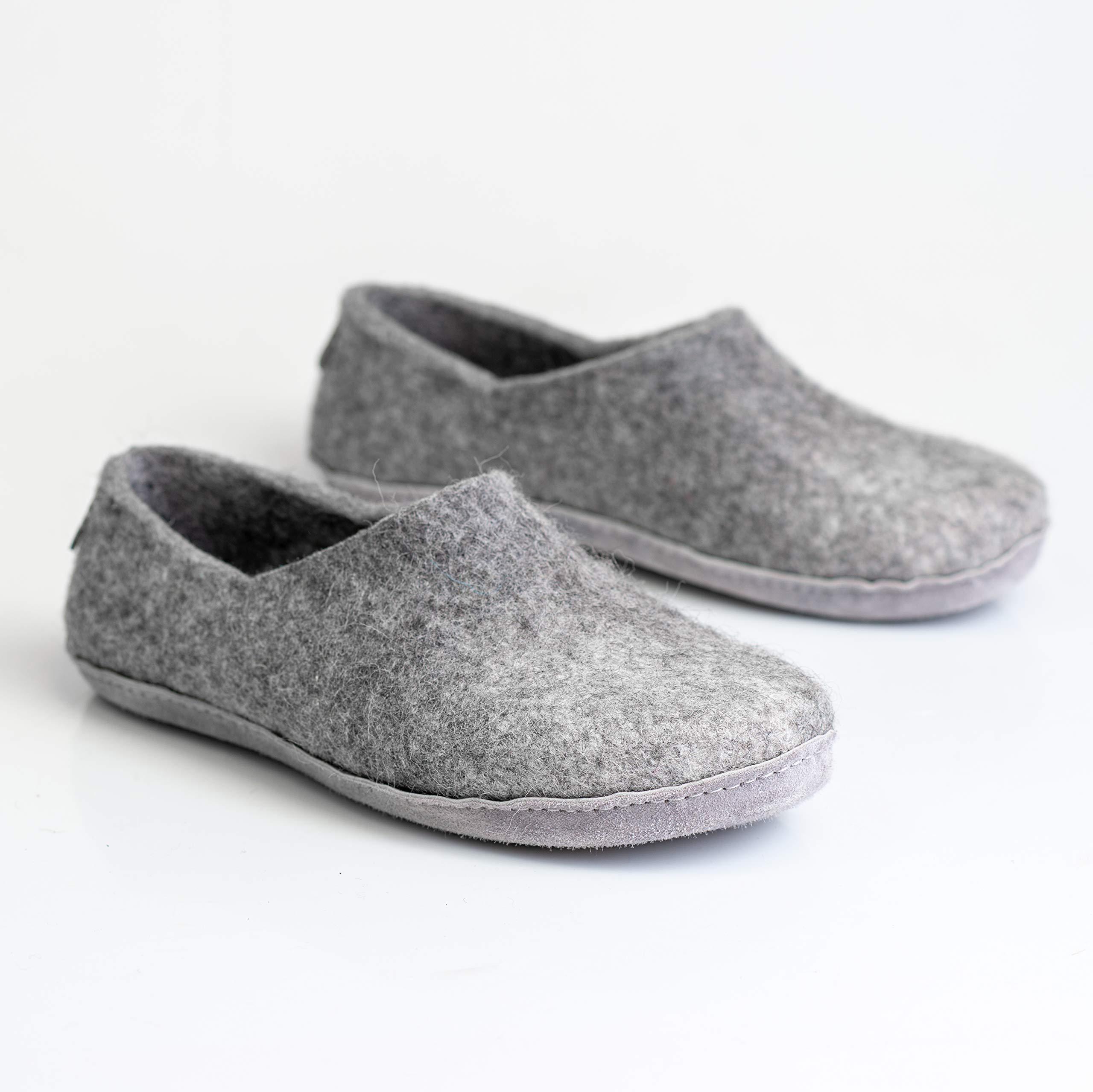 Men's Slippers Felted Wool and Alpaca Clogs Slippers Father's day gift - Image 2